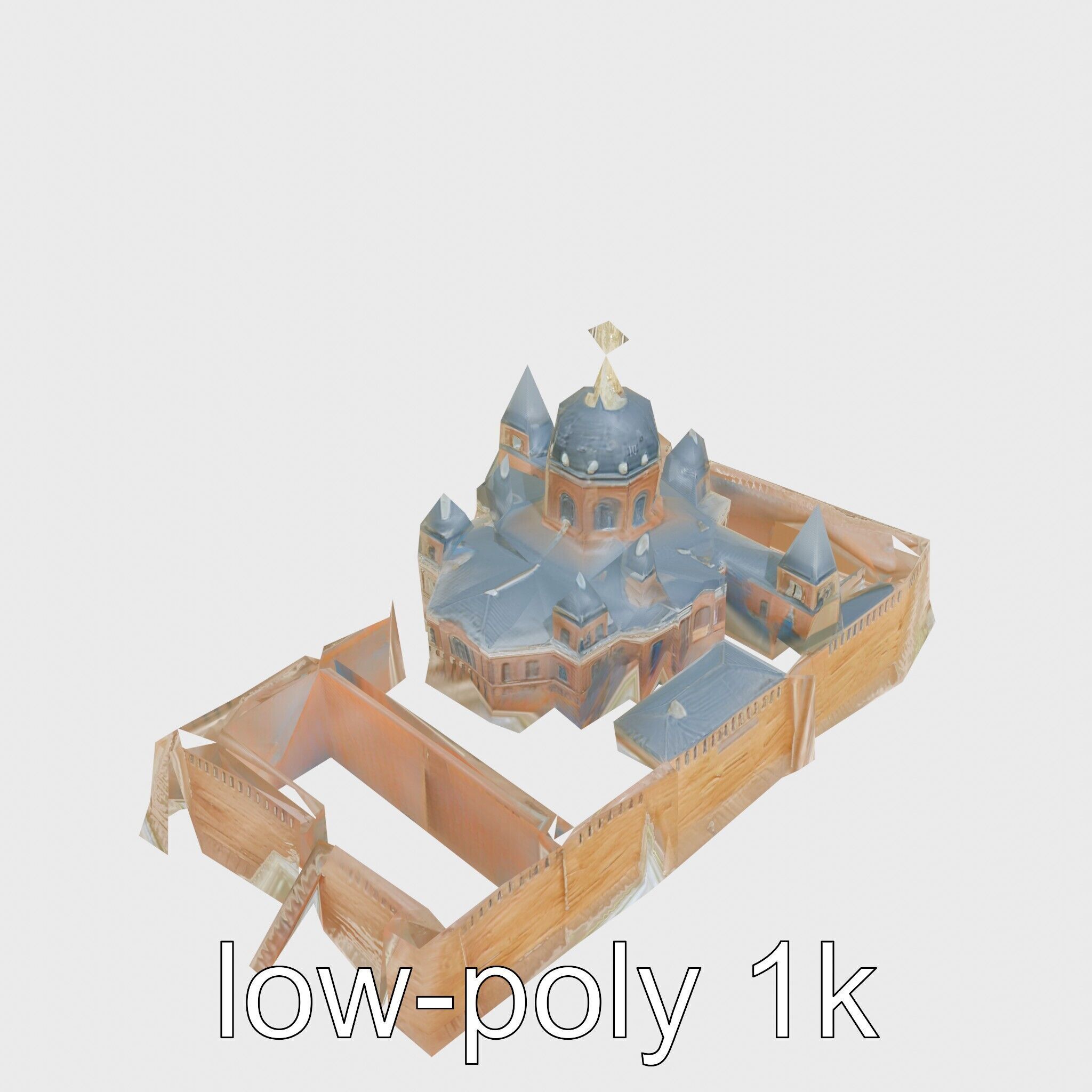 Taj Mahal Elegant Marble Structure Low-poly 3D model_35