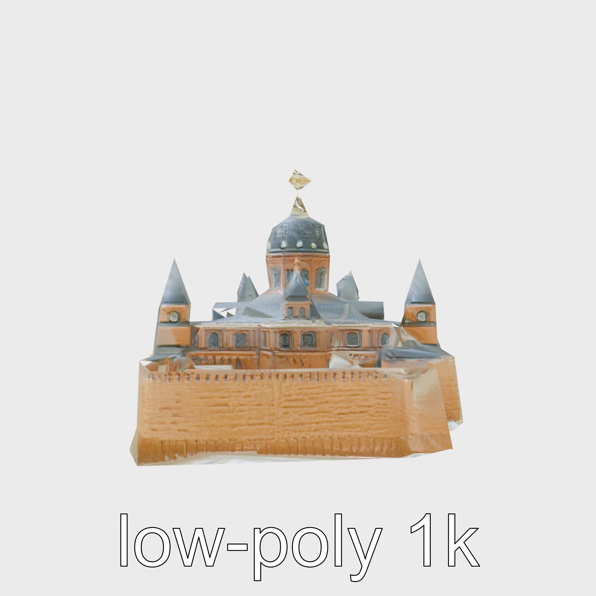 Taj Mahal Elegant Marble Structure Low-poly 3D model_10