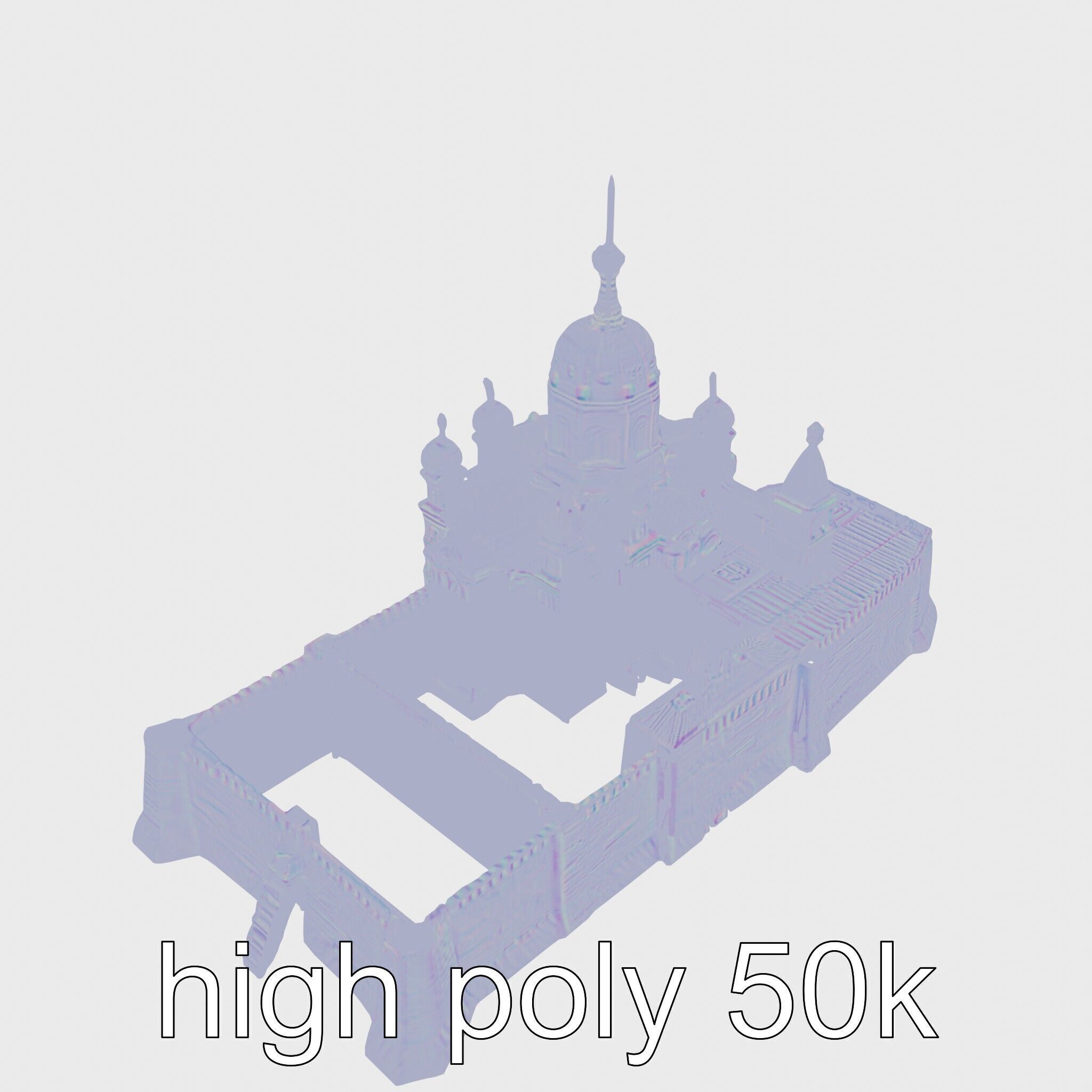 Taj Mahal Elegant Marble Structure Low-poly 3D model_22