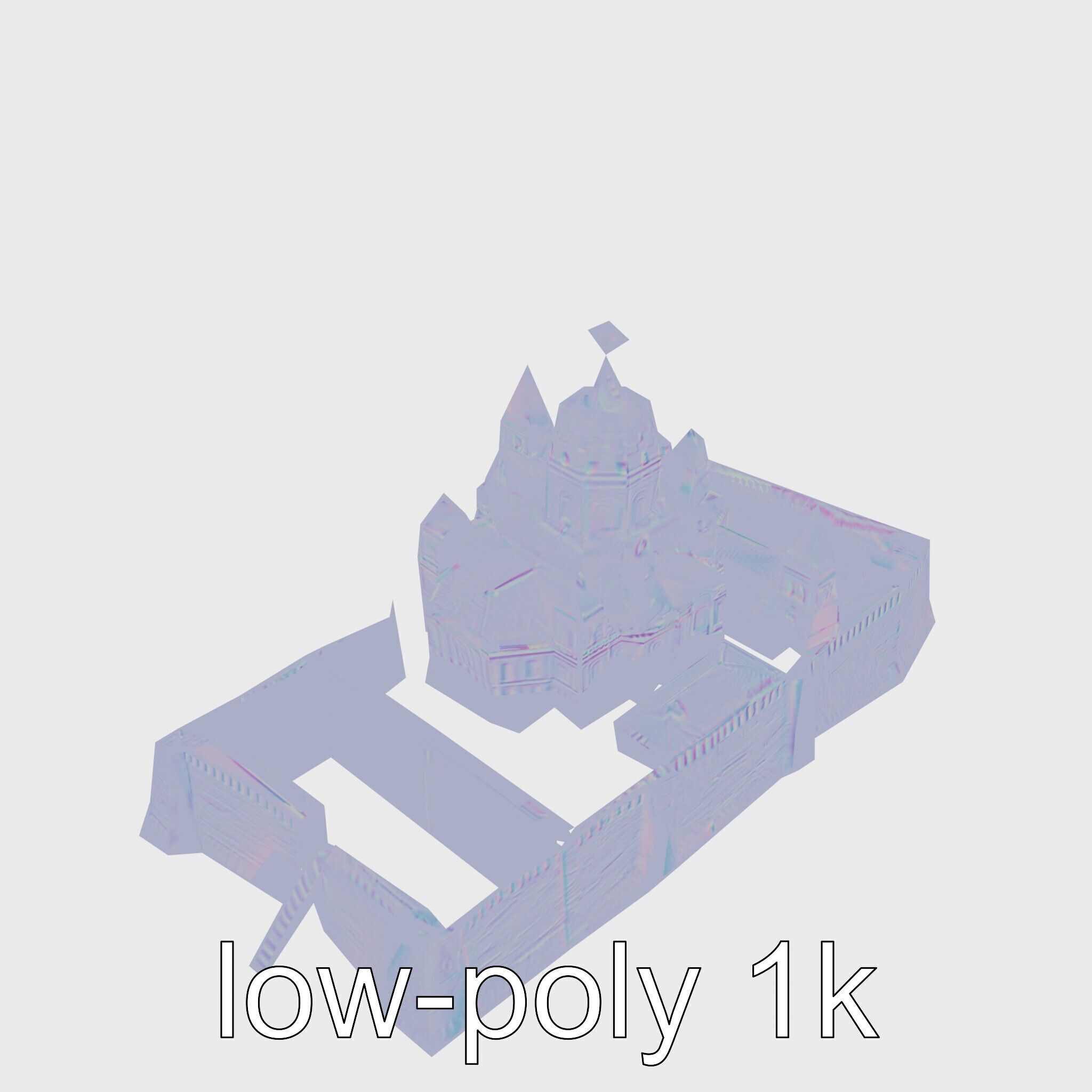 Taj Mahal Elegant Marble Structure Low-poly 3D model_17