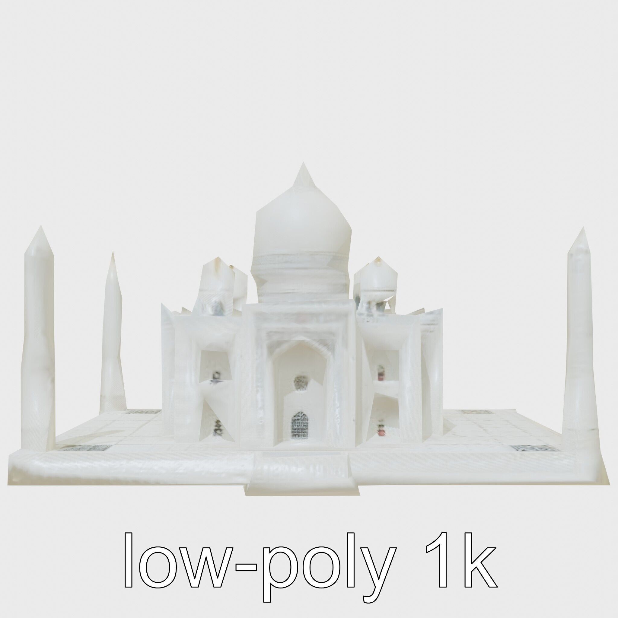 Taj Mahal Elegant Marble Structure Low-poly 3D model_54