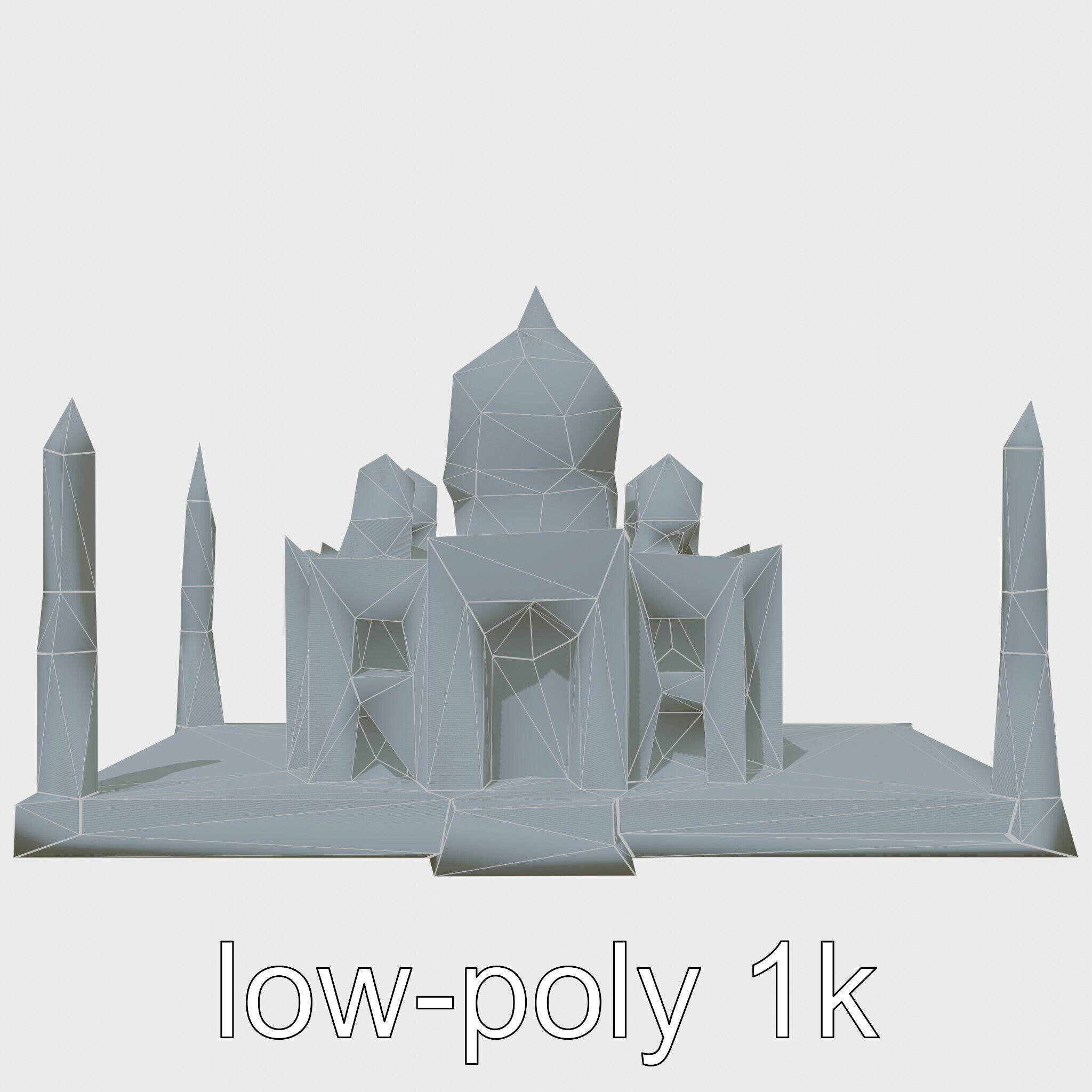 Taj Mahal Elegant Marble Structure Low-poly 3D model_59