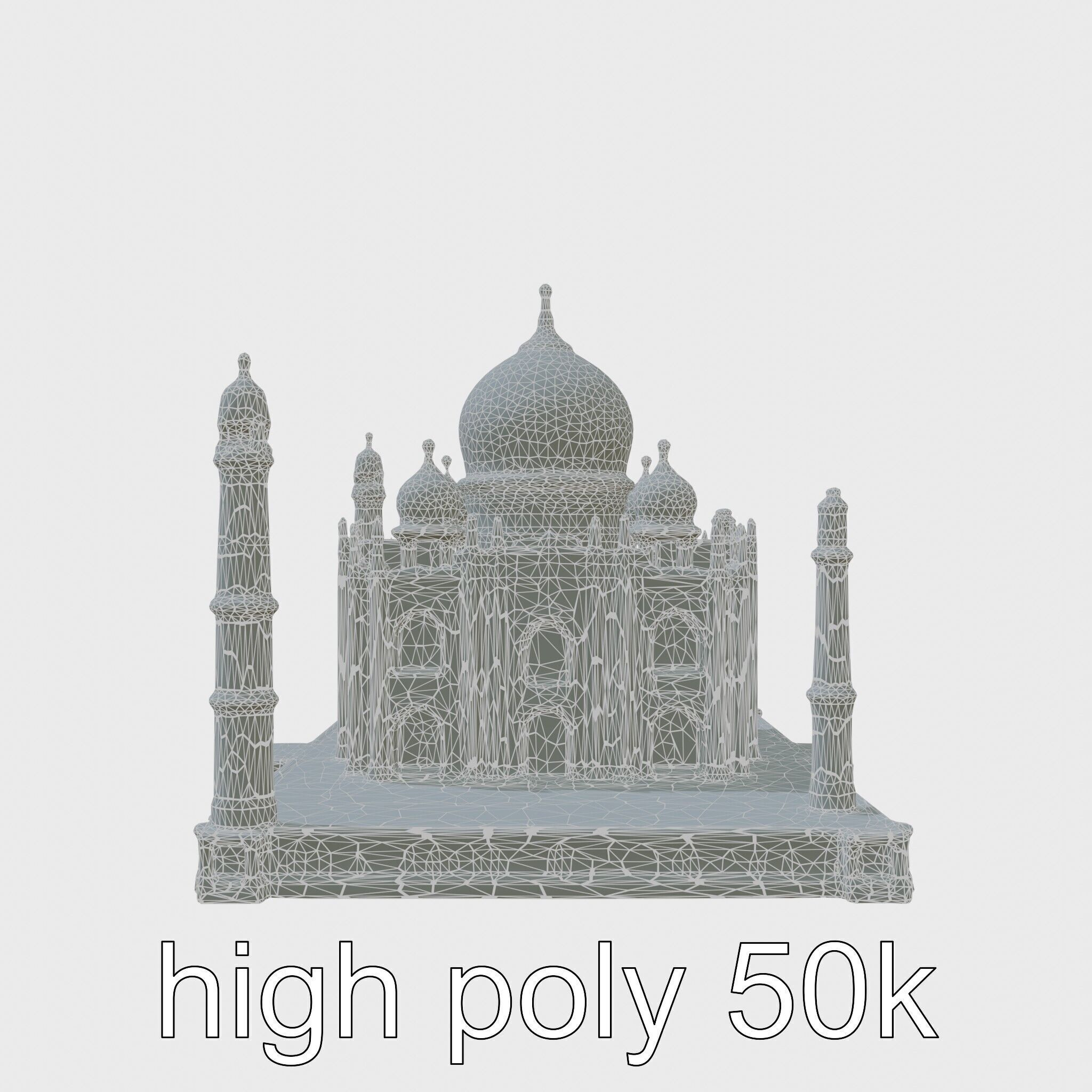 Taj Mahal Elegant Marble Structure Low-poly 3D model_42