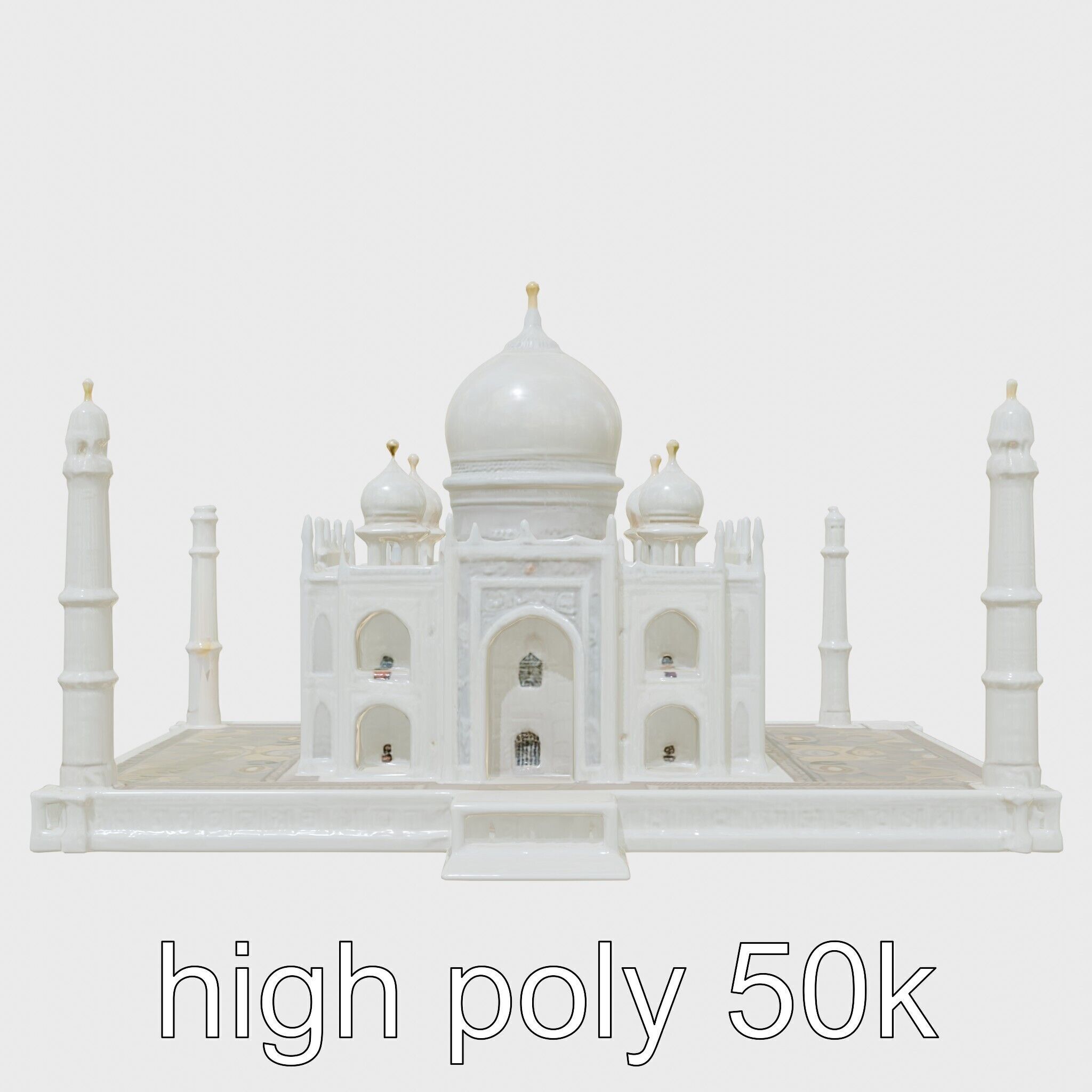 Taj Mahal Elegant Marble Structure Low-poly 3D model_67