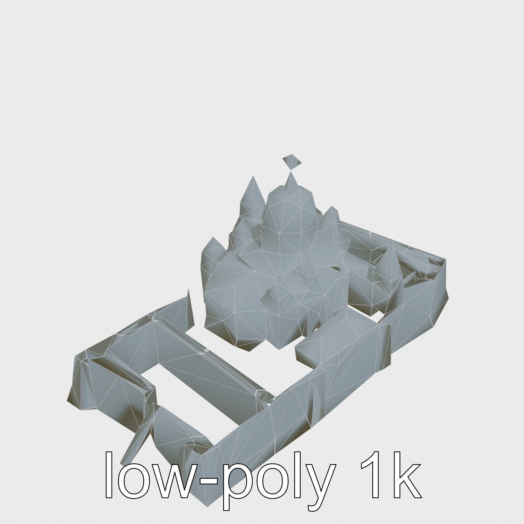 Taj Mahal Elegant Marble Structure Low-poly 3D model_16