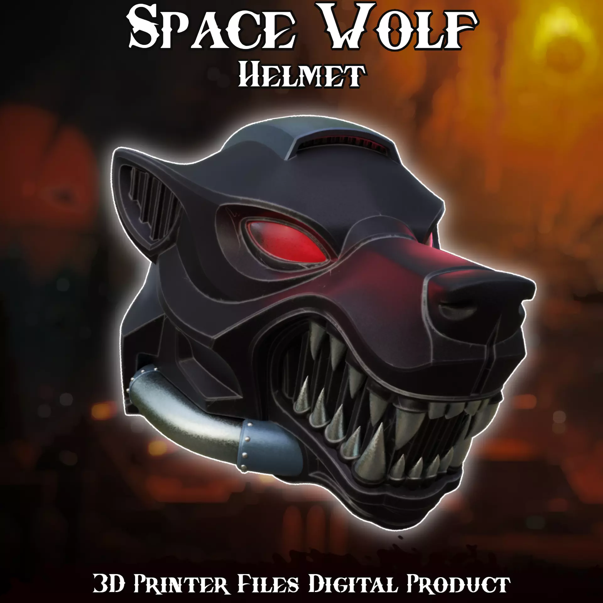 Si Fi Space Wolf Wearable Cosplay Helmet 3D print model