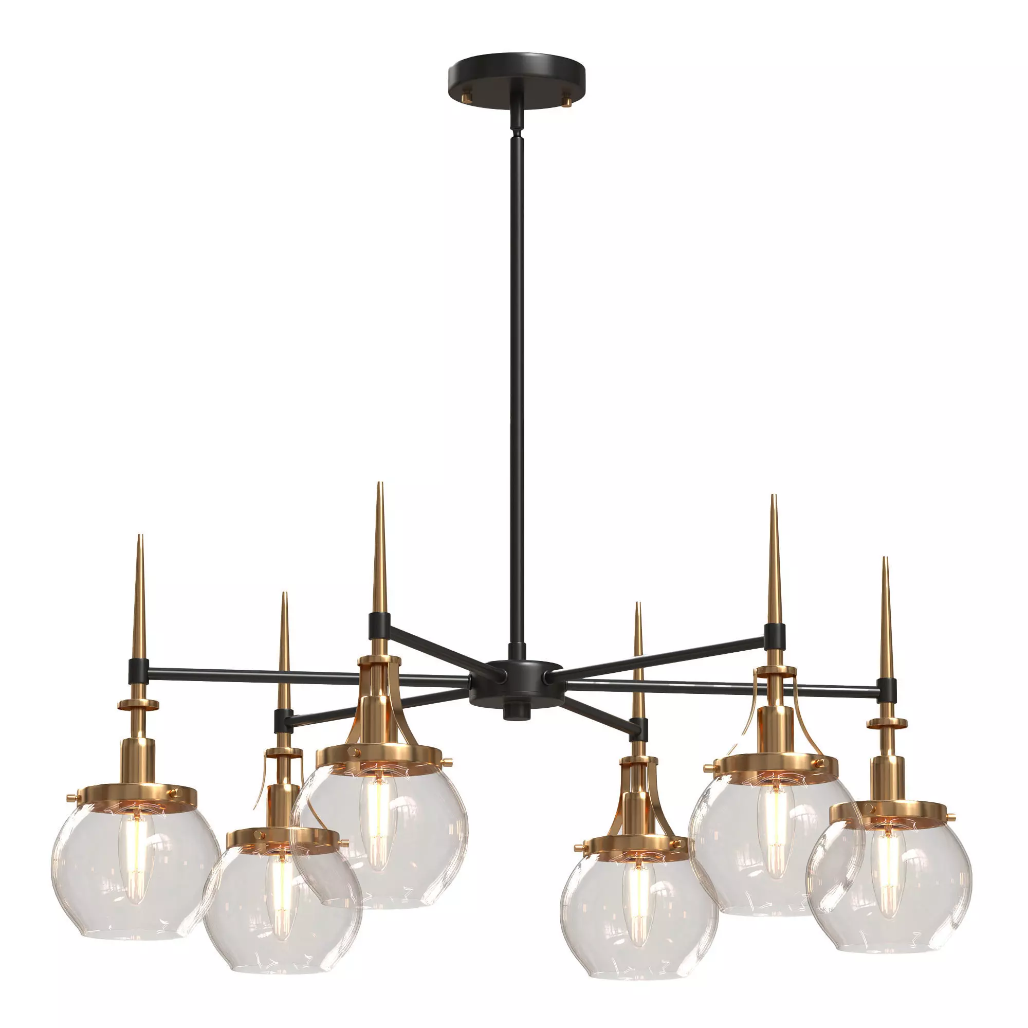 Loram 6 Light Dimmable Chandelier 3D model_0