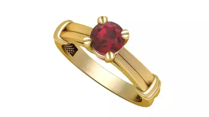 ENAGEMENT RUBY RING 3D PRINTABLE MODEL 