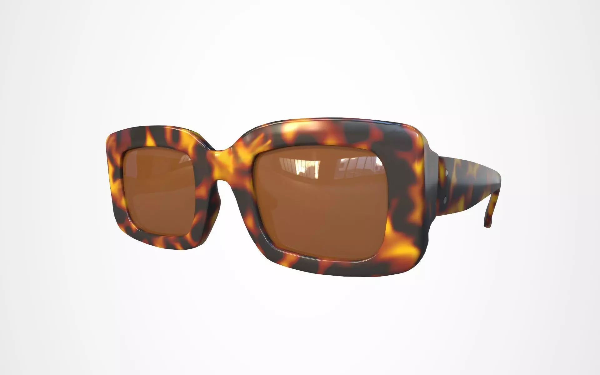 Glasses Leopard Tea - VTO Ready Low-poly 3D model