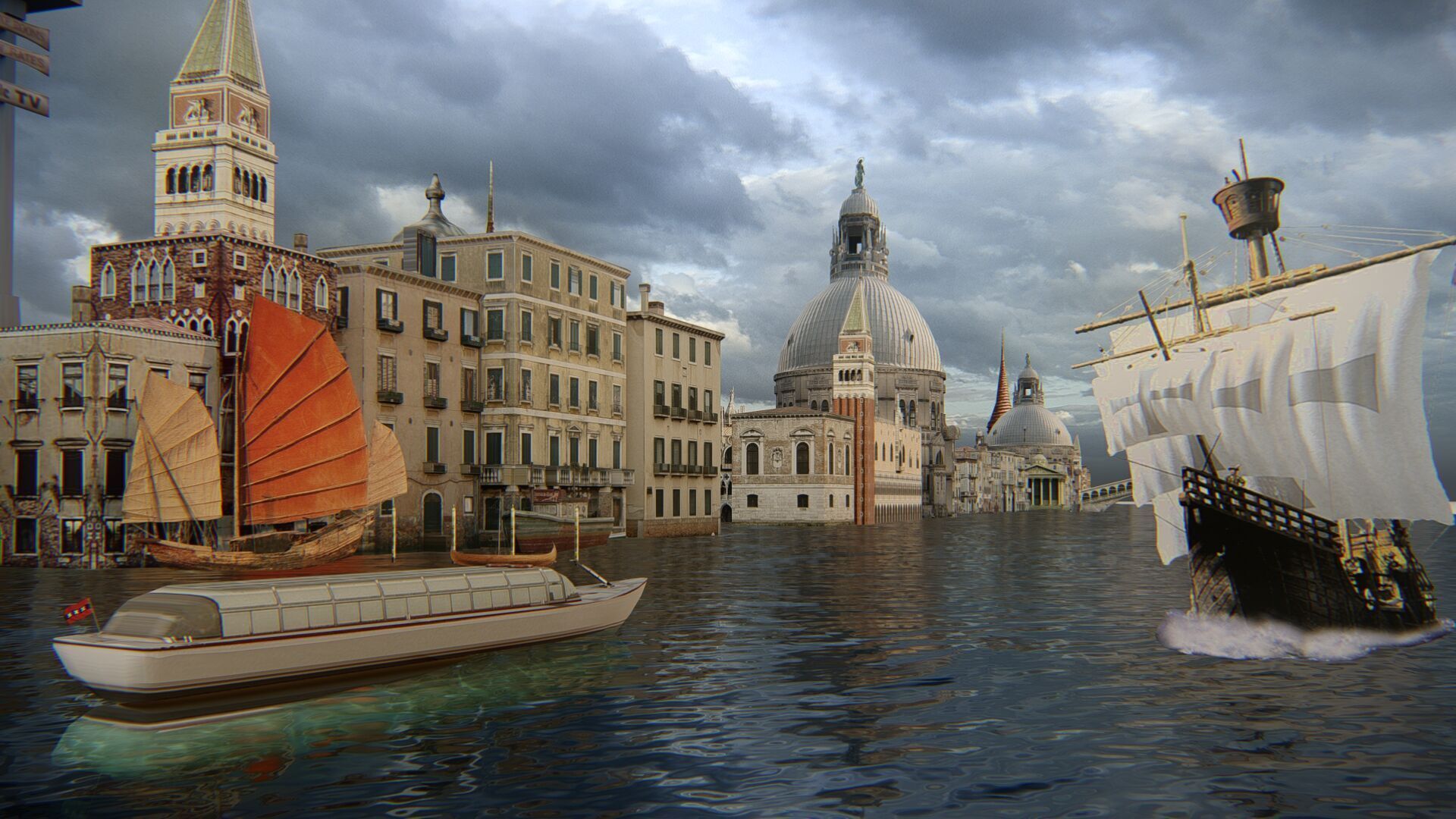 Venice Scene 3D model_2