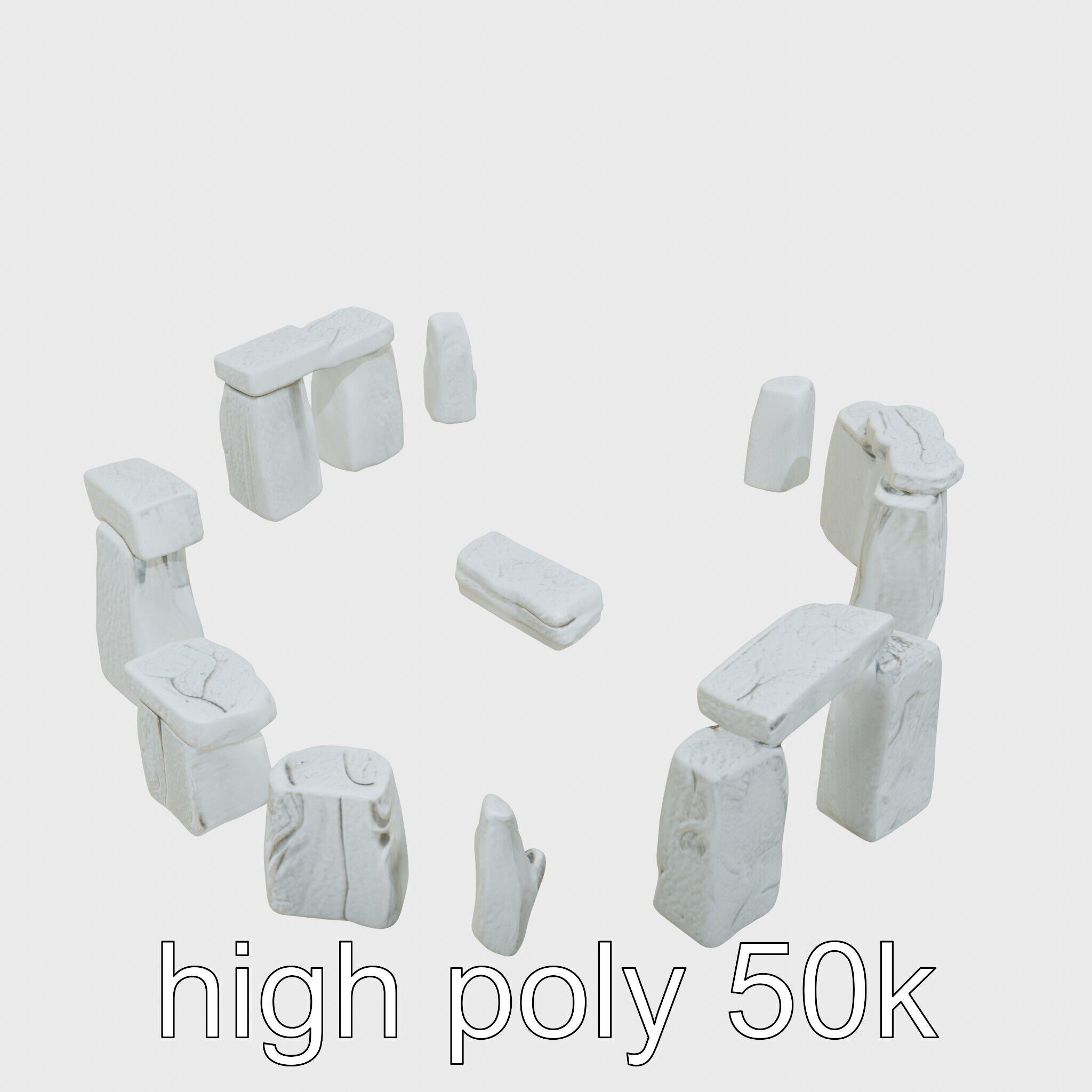 Stonehenge Ancient Monument 3D Model Low-poly 3D model_11