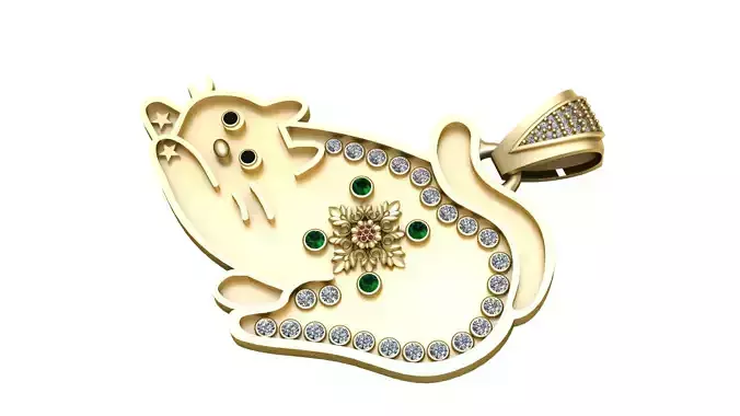 FANCY CAT DIAMOND PENDAN T3D PRINTABLE MODEL 