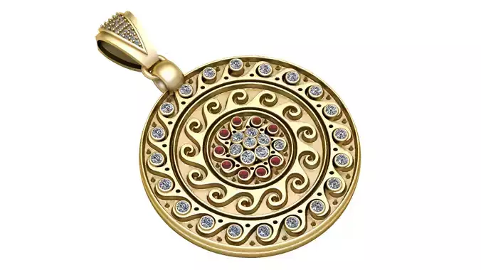 ROSE WINDOW PENDANT 3D PRINTABLE MODEL 