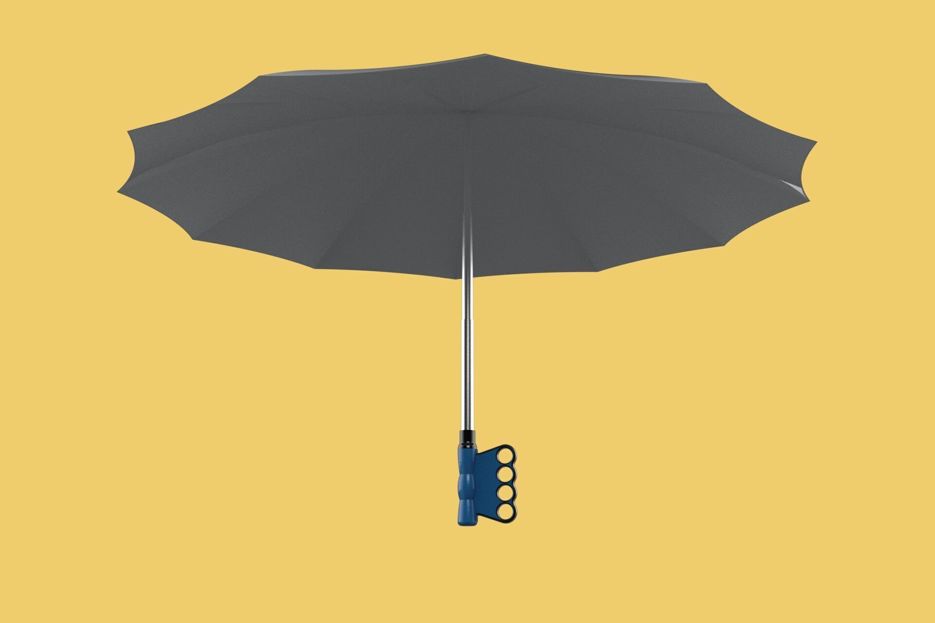 KNUCKLE SAFE UMBRELLA FINGER HOLE GRIP HAND TEXTING IN THE RAIN 3D model_17