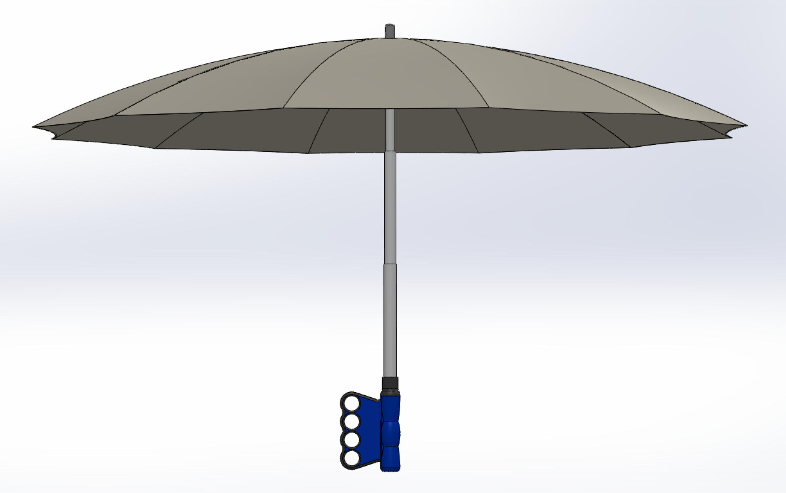 KNUCKLE SAFE UMBRELLA FINGER HOLE GRIP HAND TEXTING IN THE RAIN 3D model_33