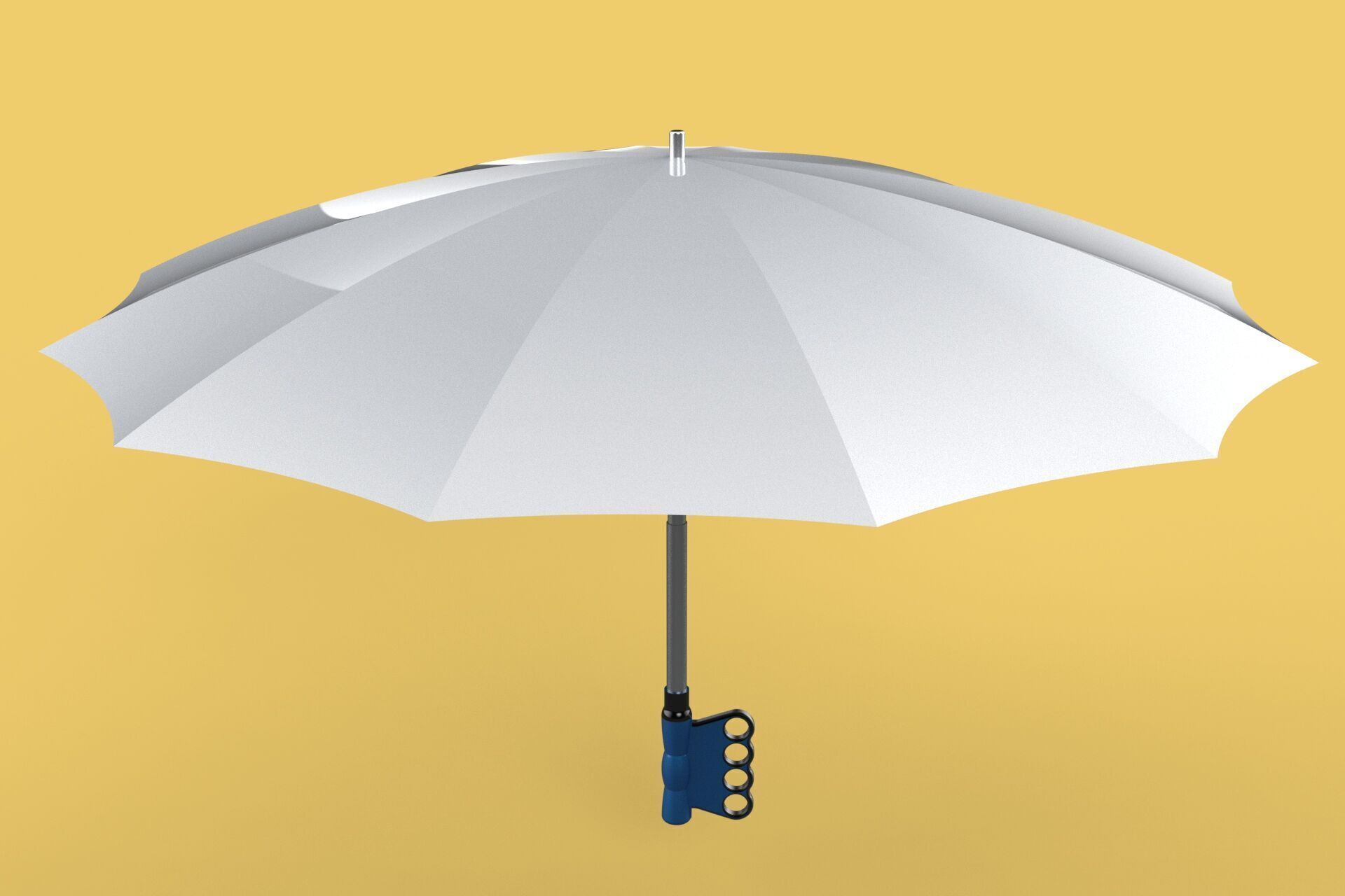 KNUCKLE SAFE UMBRELLA FINGER HOLE GRIP HAND TEXTING IN THE RAIN 3D model_4