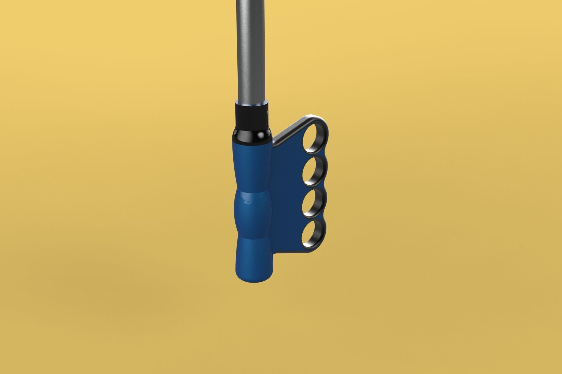 KNUCKLE SAFE UMBRELLA FINGER HOLE GRIP HAND TEXTING IN THE RAIN 3D model_25