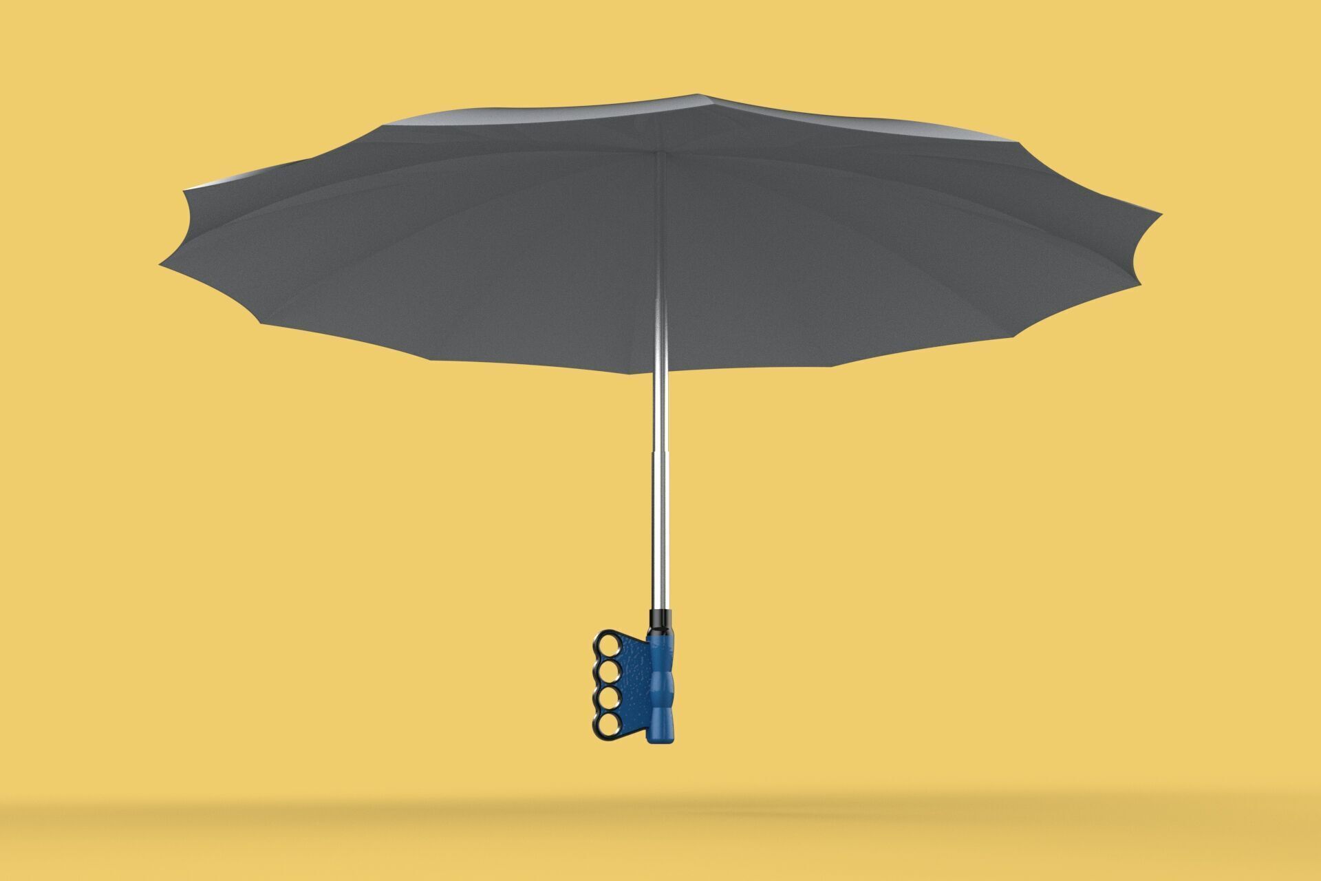 KNUCKLE SAFE UMBRELLA FINGER HOLE GRIP HAND TEXTING IN THE RAIN 3D model_16