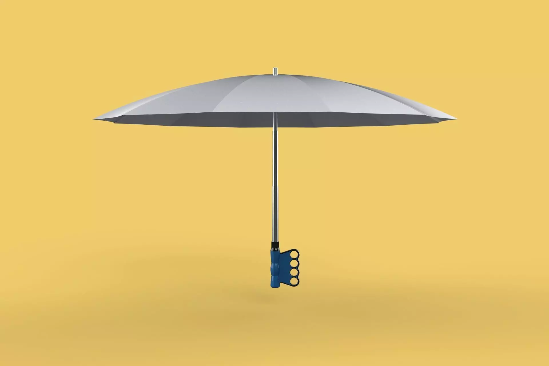 KNUCKLE SAFE UMBRELLA FINGER HOLE GRIP HAND TEXTING IN THE RAIN 3D model_0