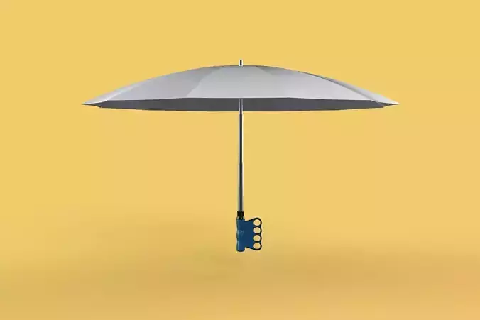 KNUCKLE SAFE UMBRELLA FINGER HOLE GRIP HAND TEXTING IN THE RAIN 3D model KNUCKLE SAFE UMBRELLA FINGER HOLE GRIP HAND TEXTING IN THE RAIN 3D model