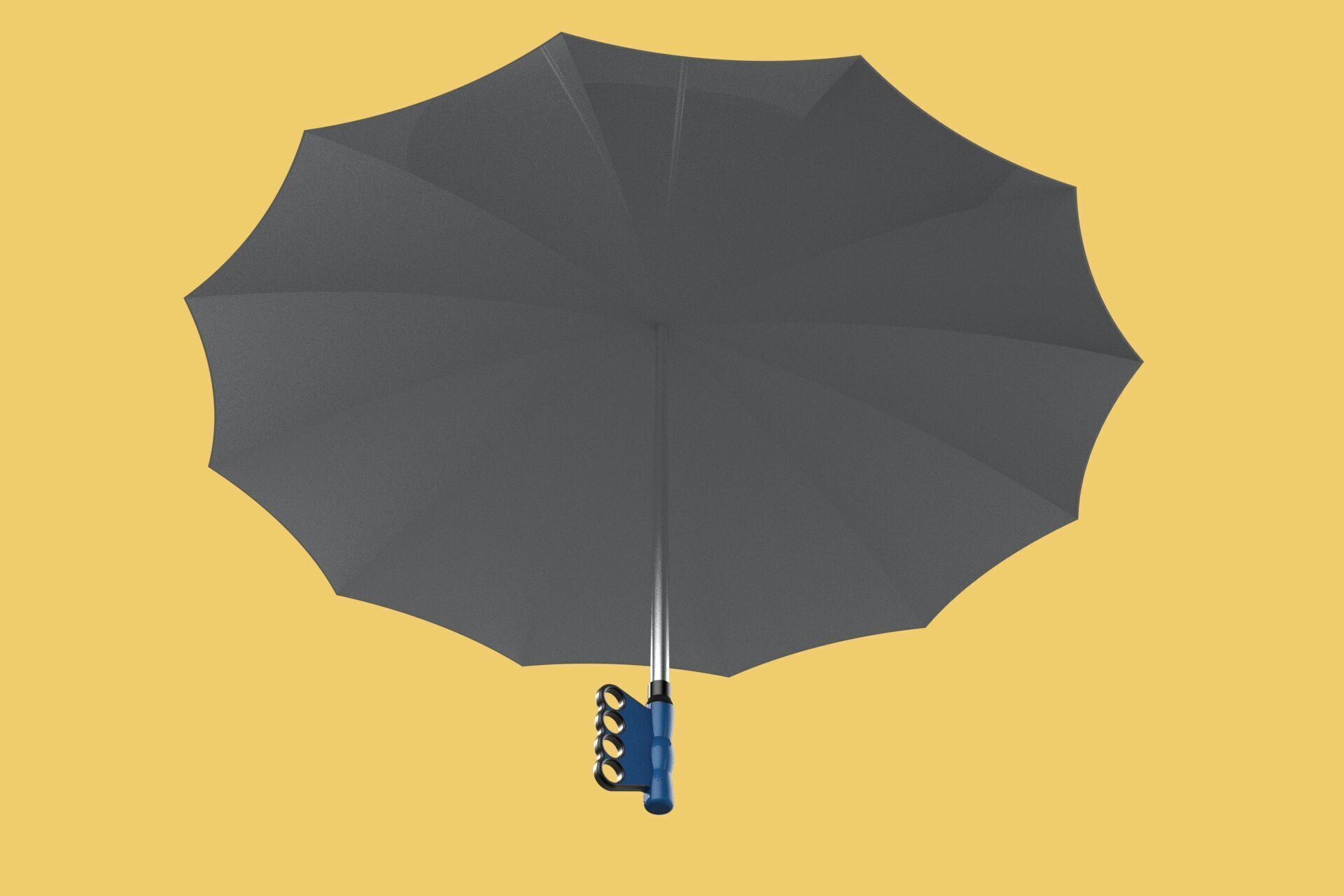 KNUCKLE SAFE UMBRELLA FINGER HOLE GRIP HAND TEXTING IN THE RAIN 3D model_20