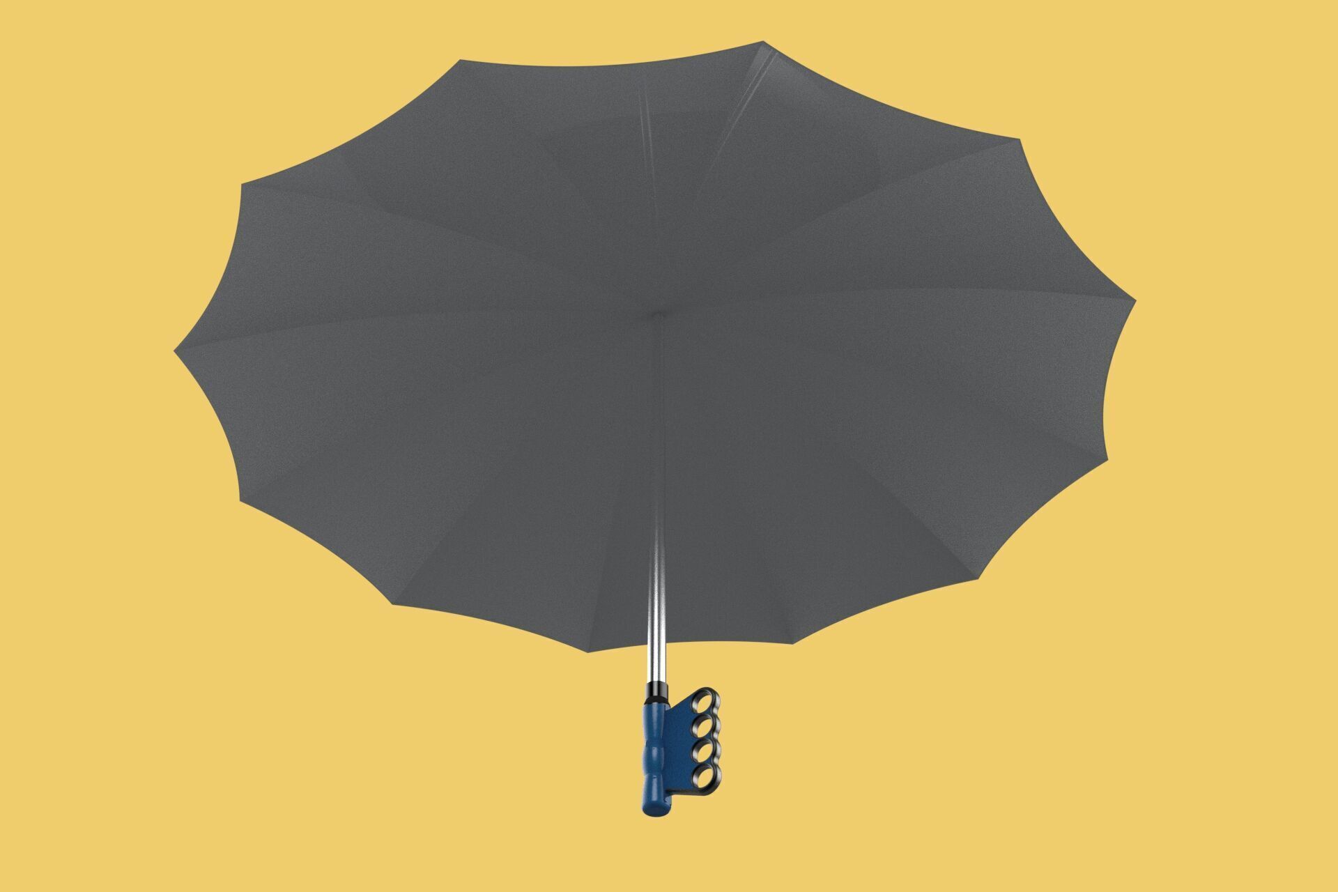 KNUCKLE SAFE UMBRELLA FINGER HOLE GRIP HAND TEXTING IN THE RAIN 3D model_19