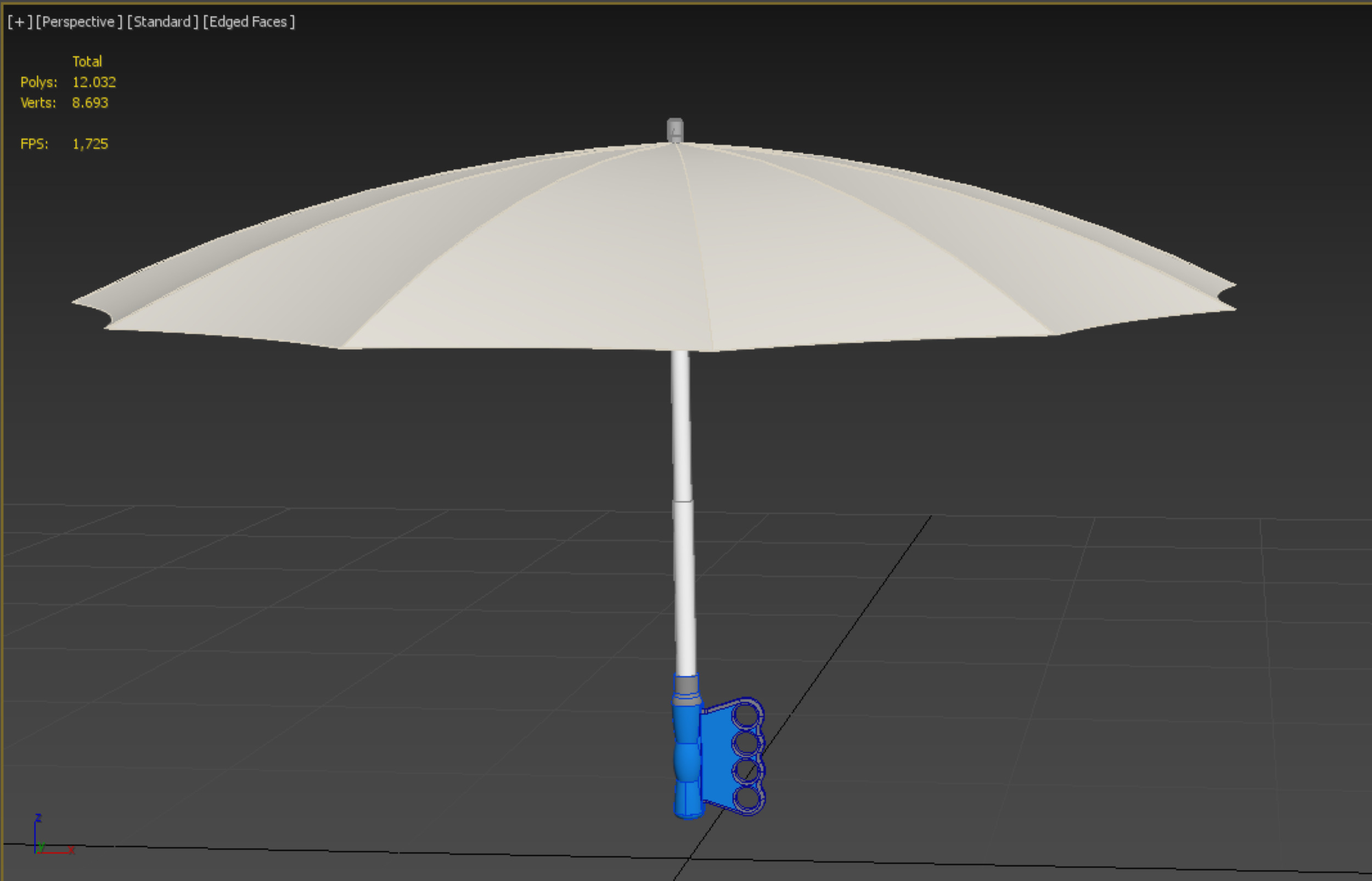 KNUCKLE SAFE UMBRELLA FINGER HOLE GRIP HAND TEXTING IN THE RAIN 3D model_35