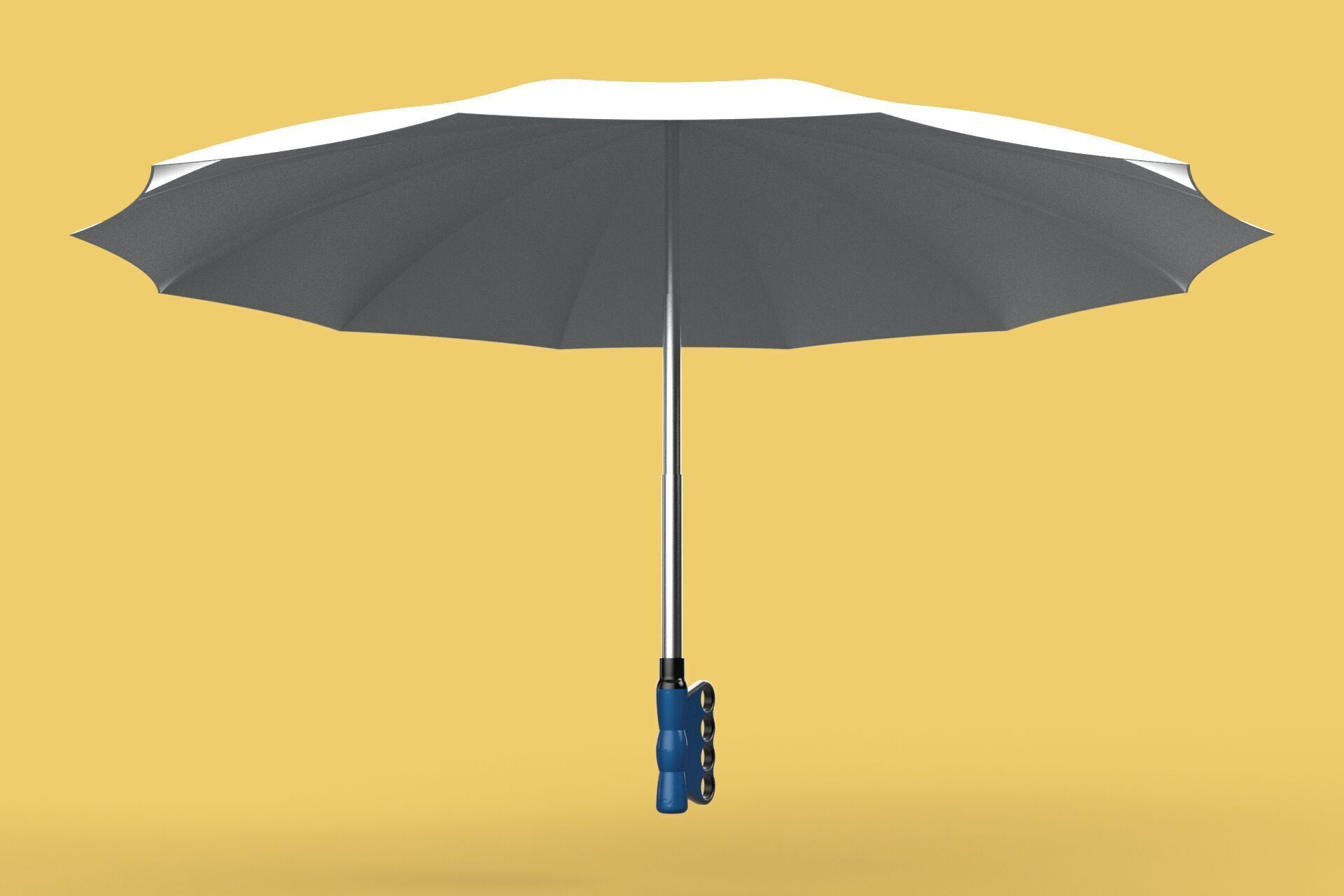 KNUCKLE SAFE UMBRELLA FINGER HOLE GRIP HAND TEXTING IN THE RAIN 3D model_31