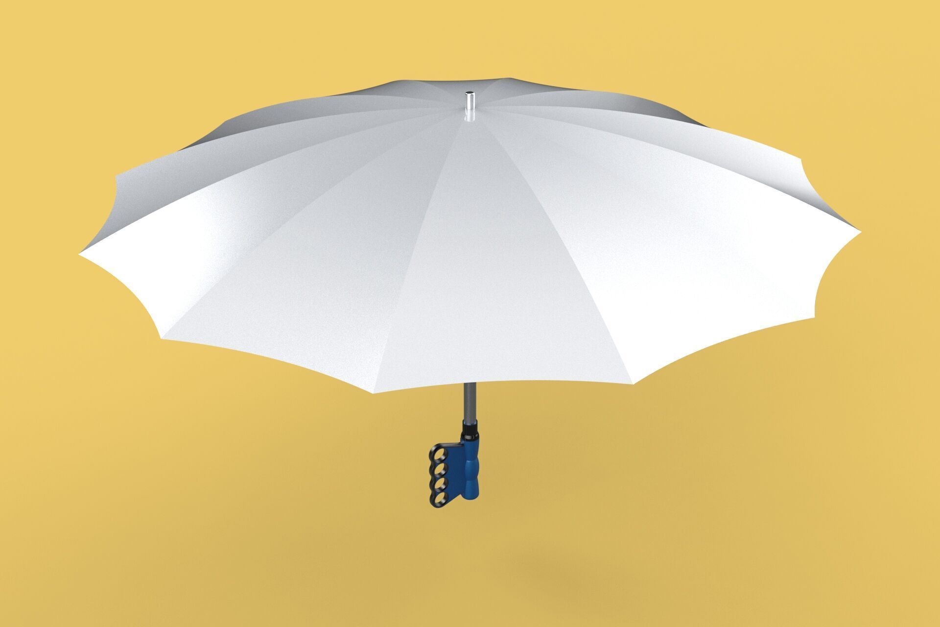 KNUCKLE SAFE UMBRELLA FINGER HOLE GRIP HAND TEXTING IN THE RAIN 3D model_13