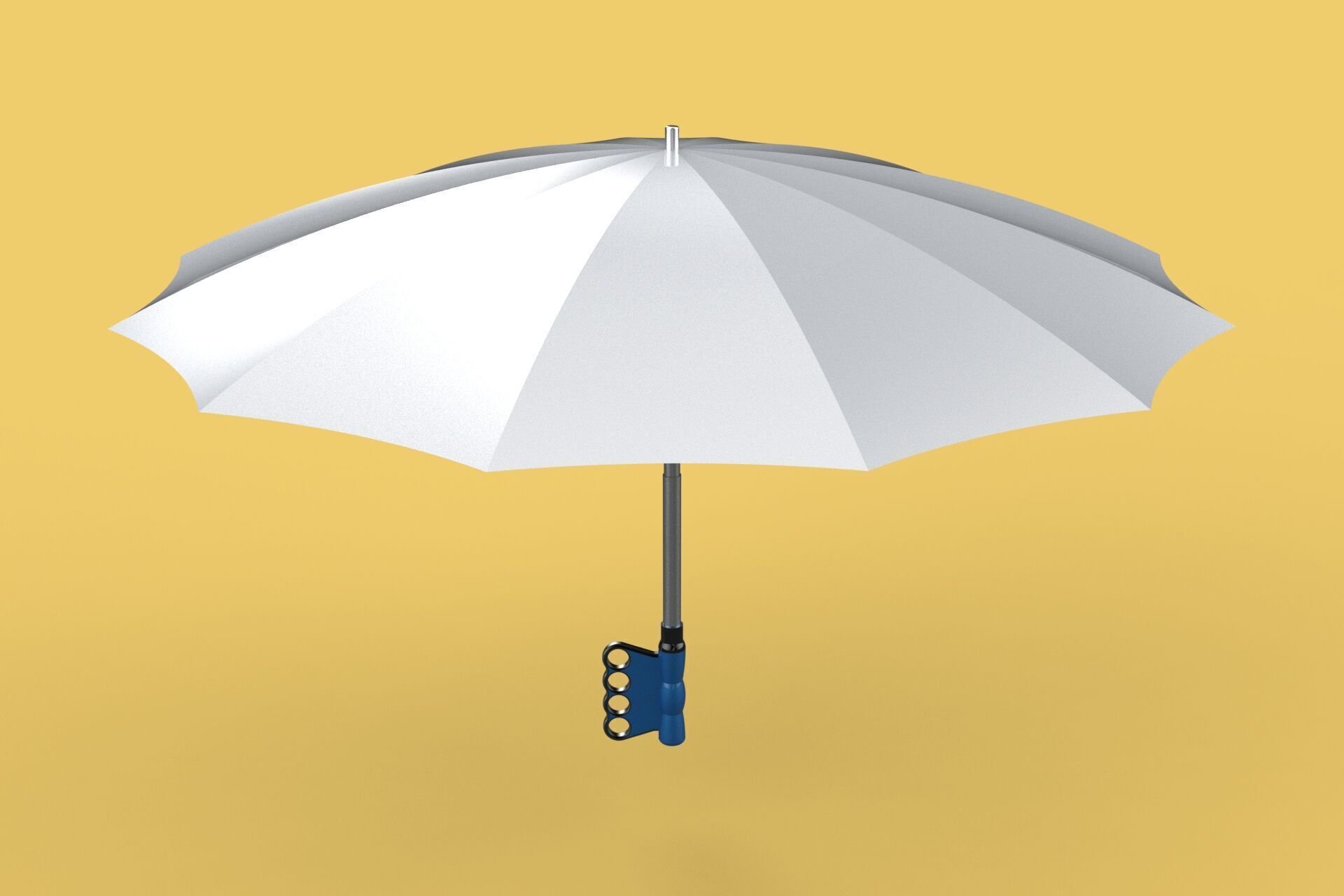 KNUCKLE SAFE UMBRELLA FINGER HOLE GRIP HAND TEXTING IN THE RAIN 3D model_7