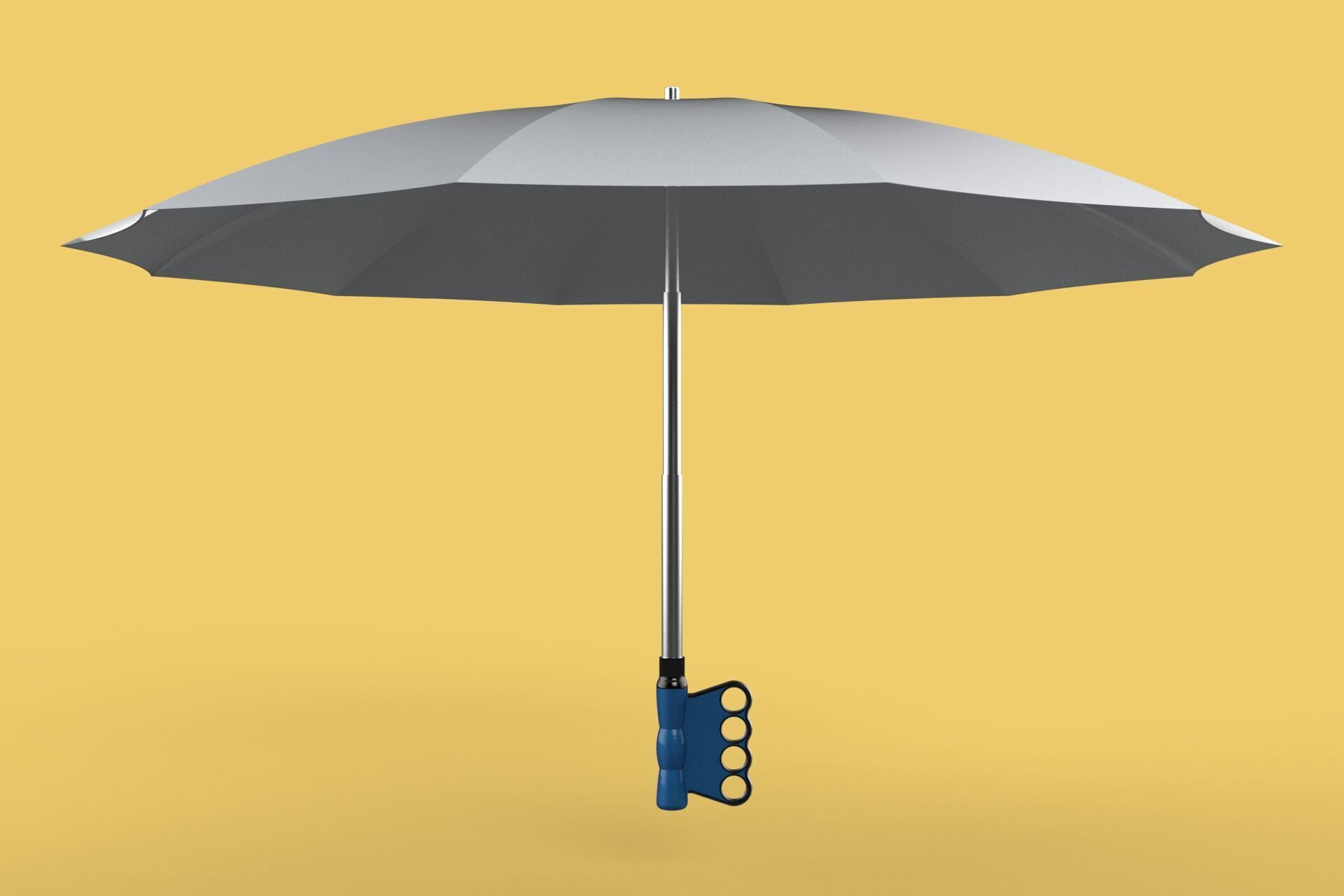 KNUCKLE SAFE UMBRELLA FINGER HOLE GRIP HAND TEXTING IN THE RAIN 3D model_32