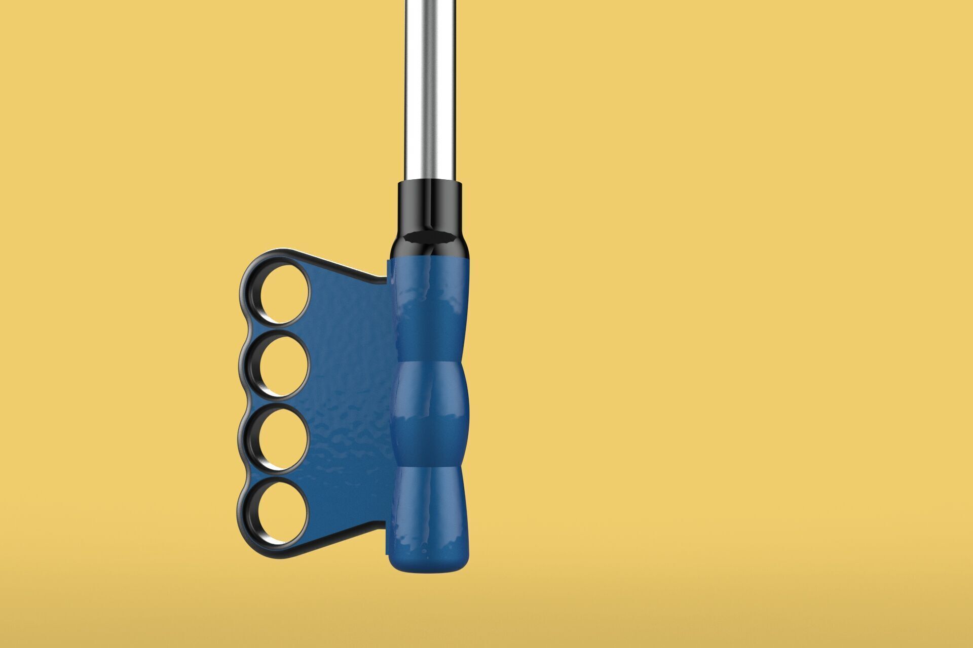 KNUCKLE SAFE UMBRELLA FINGER HOLE GRIP HAND TEXTING IN THE RAIN 3D model_12