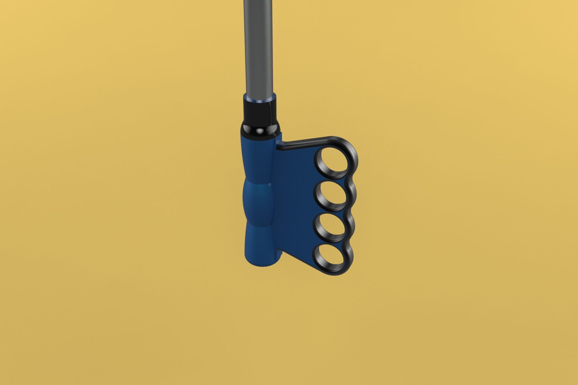 KNUCKLE SAFE UMBRELLA FINGER HOLE GRIP HAND TEXTING IN THE RAIN 3D model_24