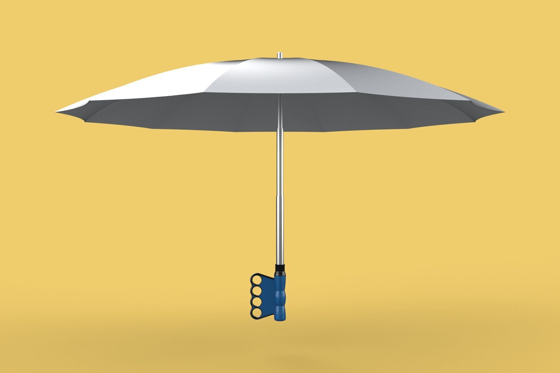 KNUCKLE SAFE UMBRELLA FINGER HOLE GRIP HAND TEXTING IN THE RAIN 3D model_5