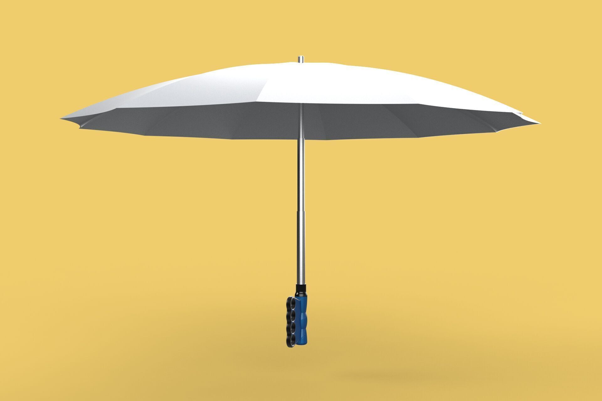 KNUCKLE SAFE UMBRELLA FINGER HOLE GRIP HAND TEXTING IN THE RAIN 3D model_30