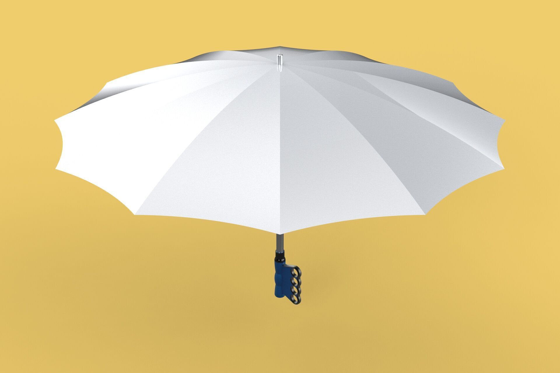 KNUCKLE SAFE UMBRELLA FINGER HOLE GRIP HAND TEXTING IN THE RAIN 3D model_11