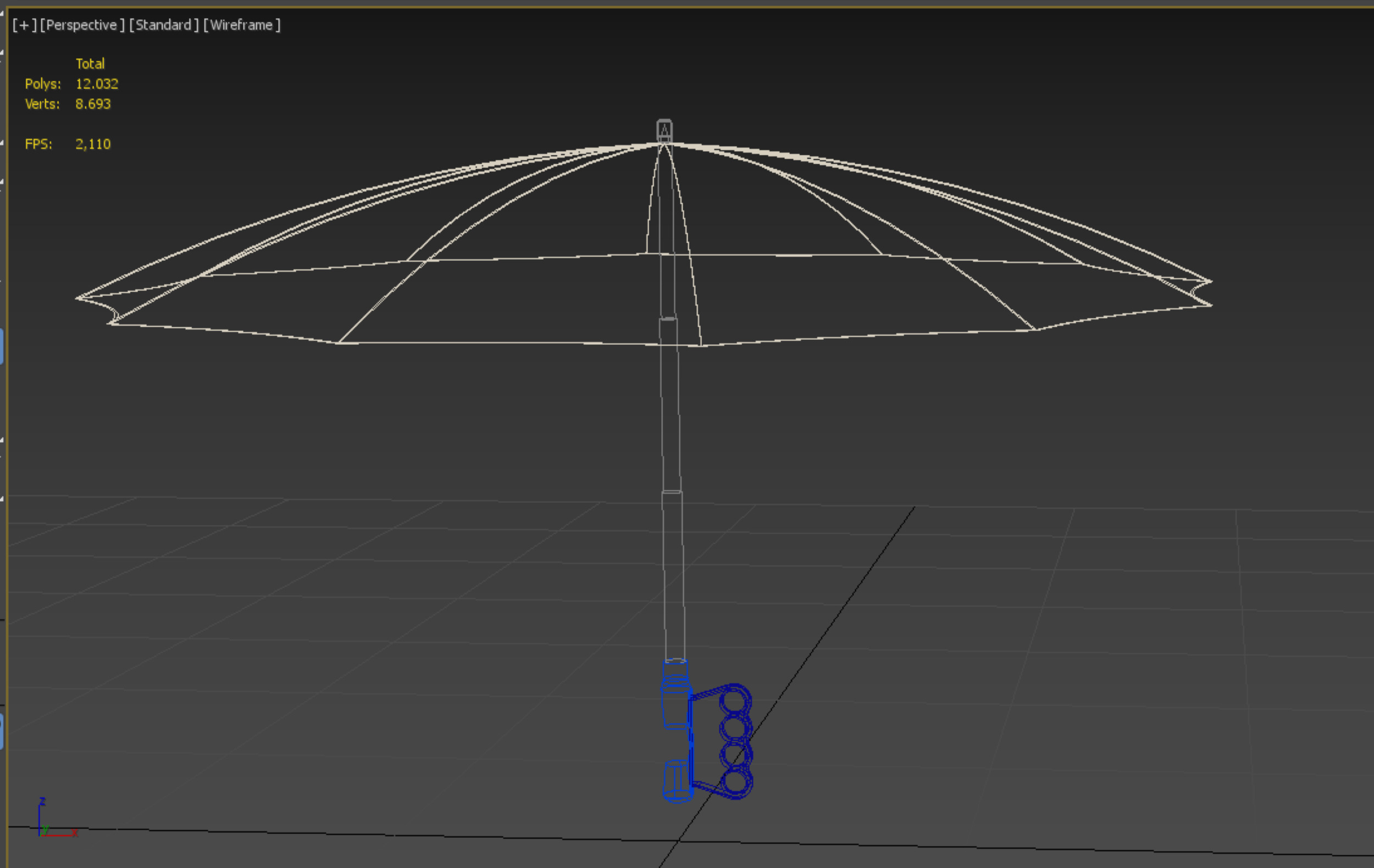 KNUCKLE SAFE UMBRELLA FINGER HOLE GRIP HAND TEXTING IN THE RAIN 3D model_36