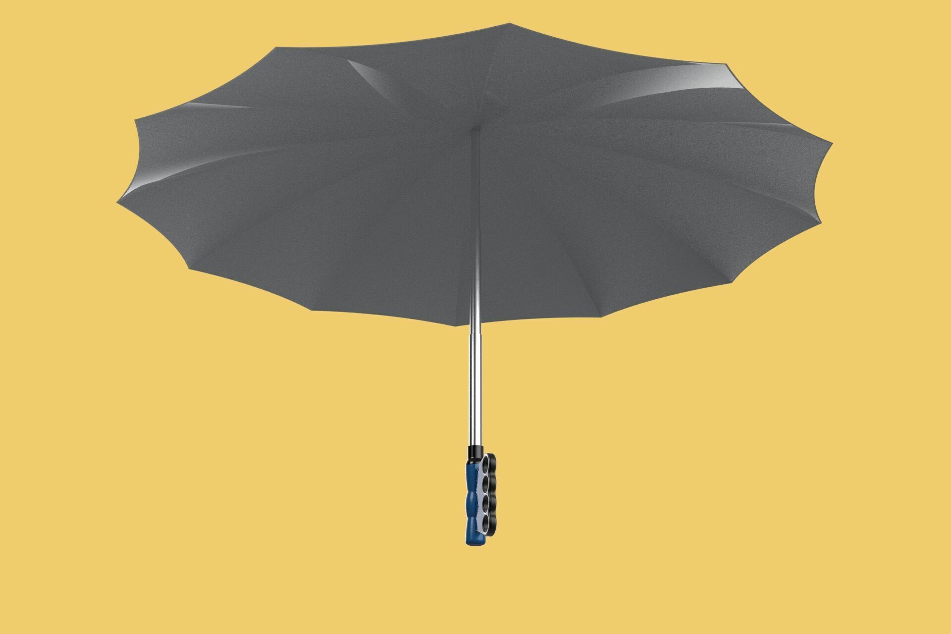 KNUCKLE SAFE UMBRELLA FINGER HOLE GRIP HAND TEXTING IN THE RAIN 3D model_28