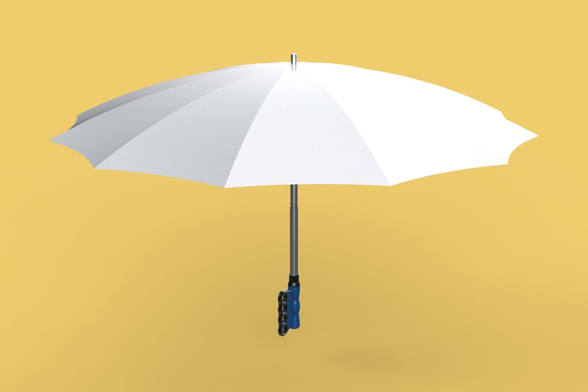 KNUCKLE SAFE UMBRELLA FINGER HOLE GRIP HAND TEXTING IN THE RAIN 3D model_29