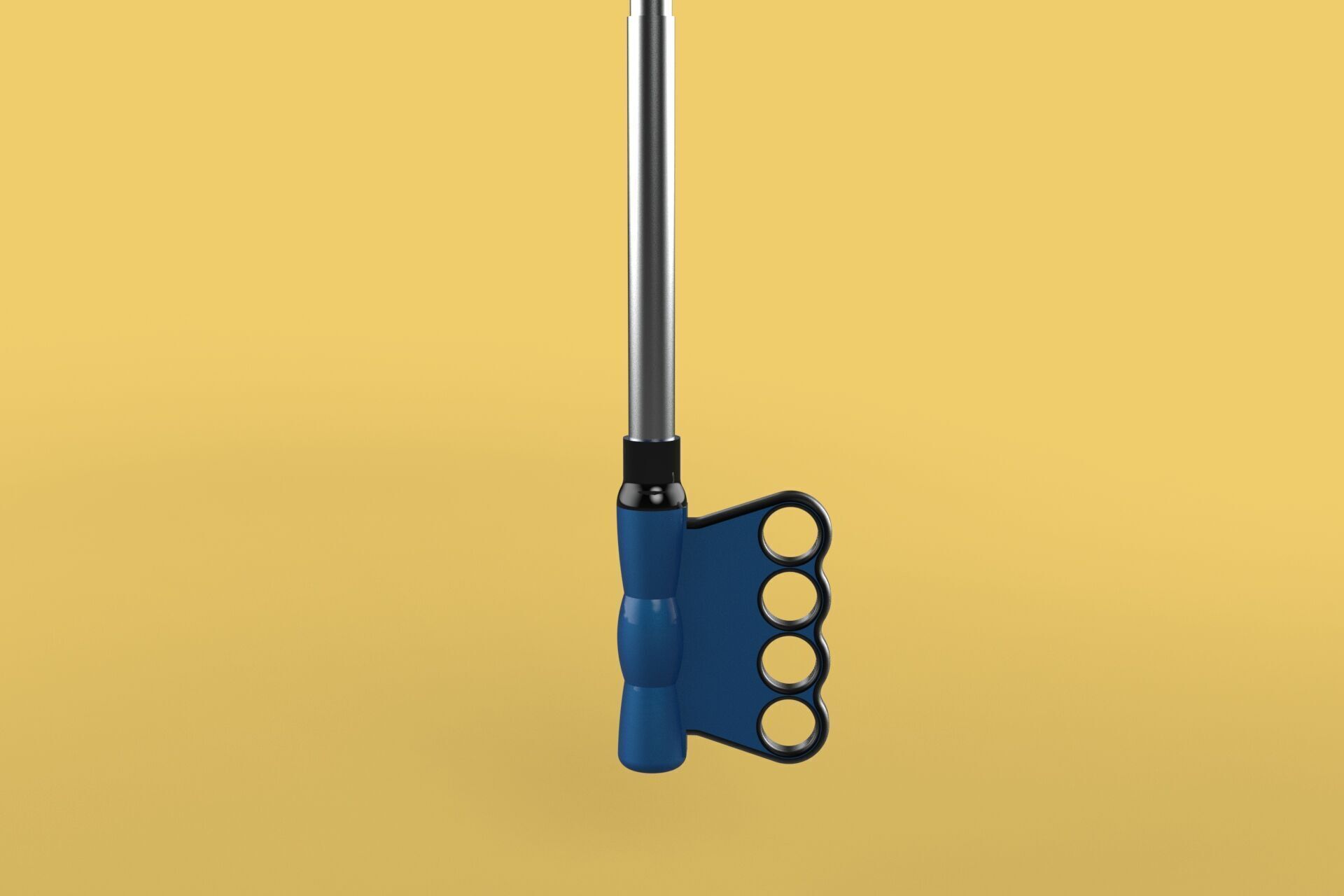 KNUCKLE SAFE UMBRELLA FINGER HOLE GRIP HAND TEXTING IN THE RAIN 3D model_23