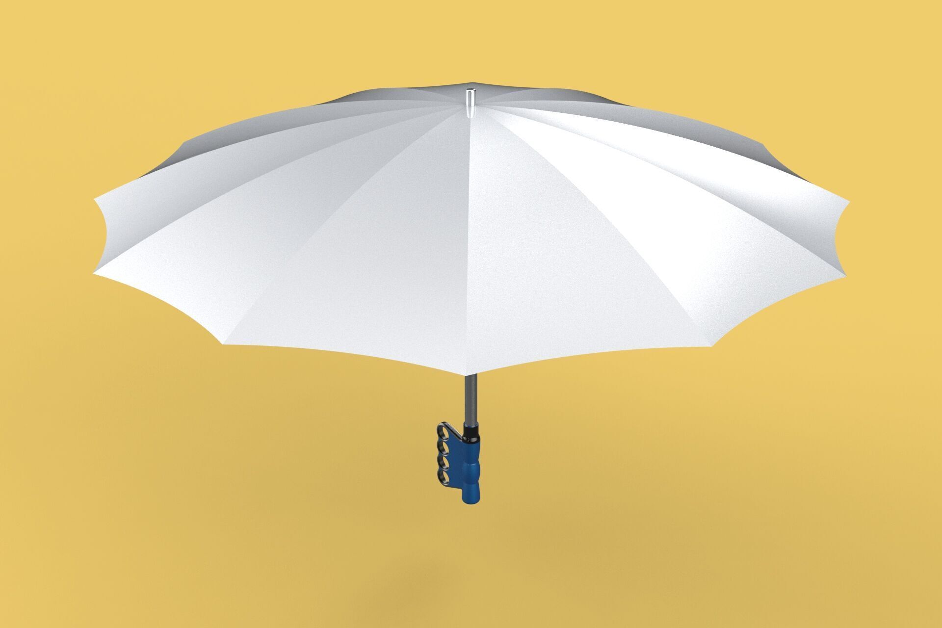 KNUCKLE SAFE UMBRELLA FINGER HOLE GRIP HAND TEXTING IN THE RAIN 3D model_14