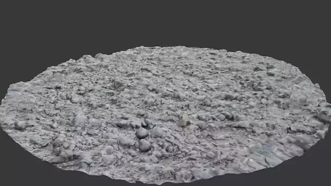 Photorealistic 3D Scanned Rocky Ground  Game-Ready PBR Terrain Low-poly 3D model