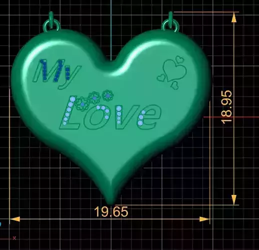 MY LOVE HEART PENDANT 3D PRINTABLE MODEL