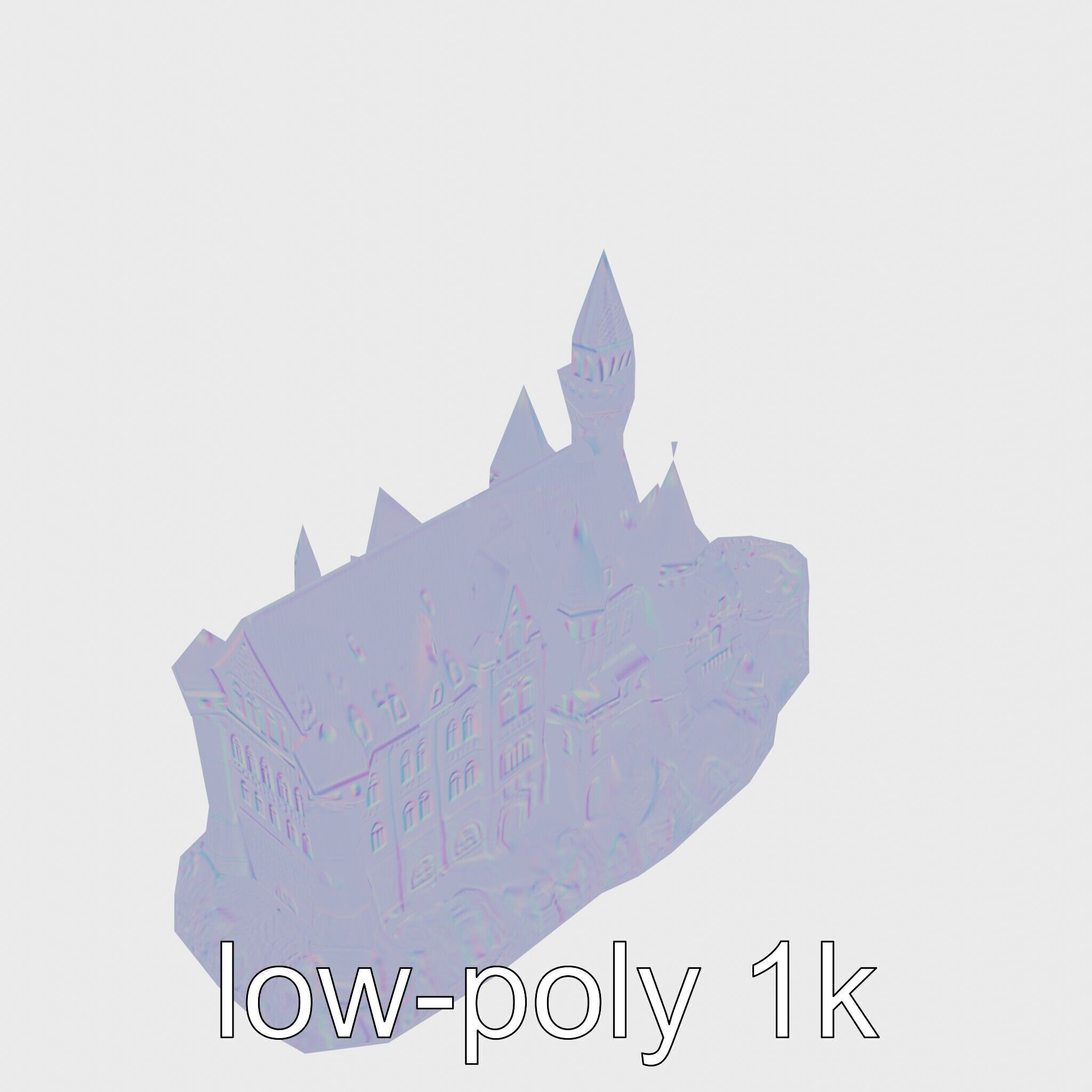 Neuschwanstein Castle Architectural Model Low-poly 3D model_17