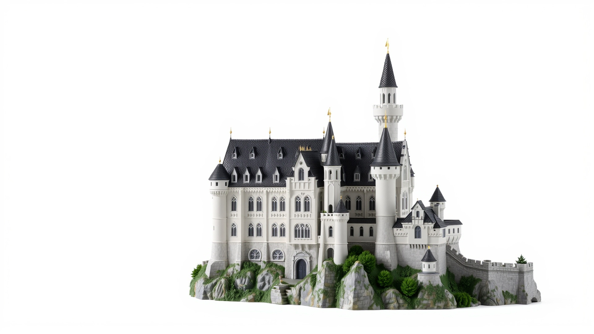 Neuschwanstein Castle Architectural Model Low-poly 3D model_6