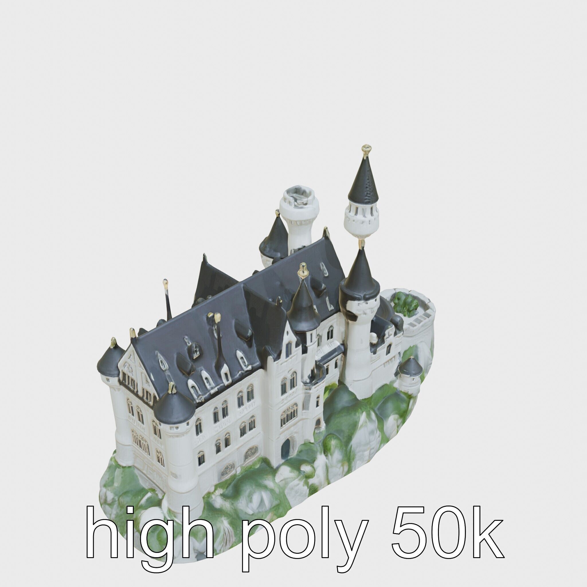 Neuschwanstein Castle Architectural Model Low-poly 3D model_11