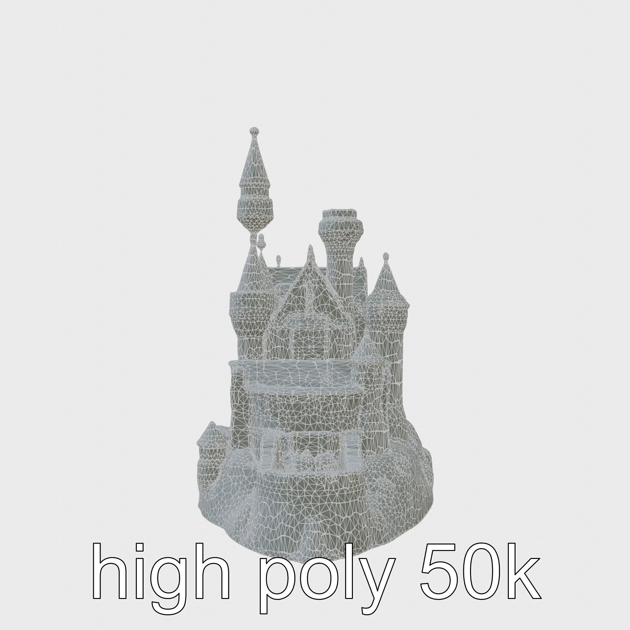 Neuschwanstein Castle Architectural Model Low-poly 3D model_8