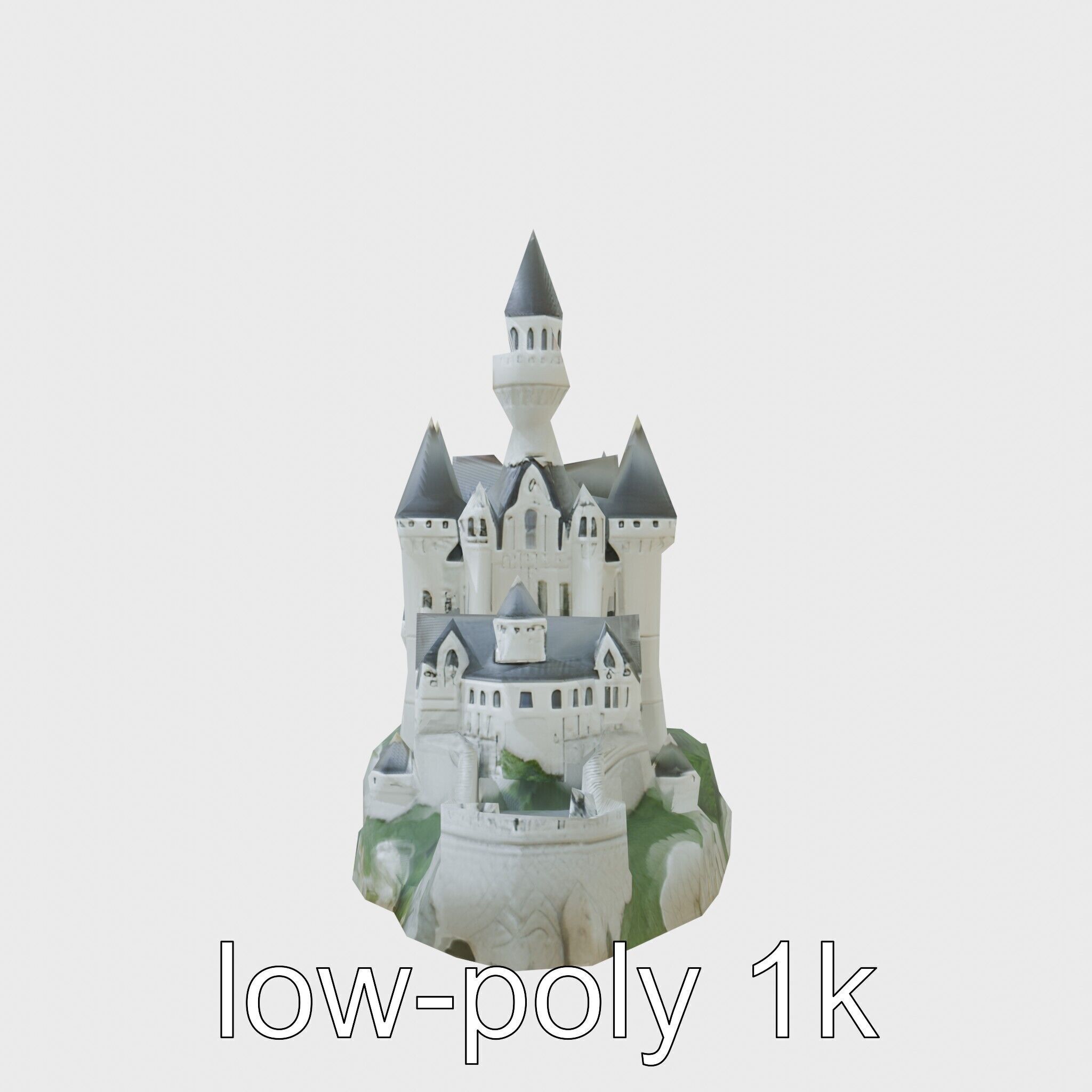 Neuschwanstein Castle Architectural Model Low-poly 3D model_29