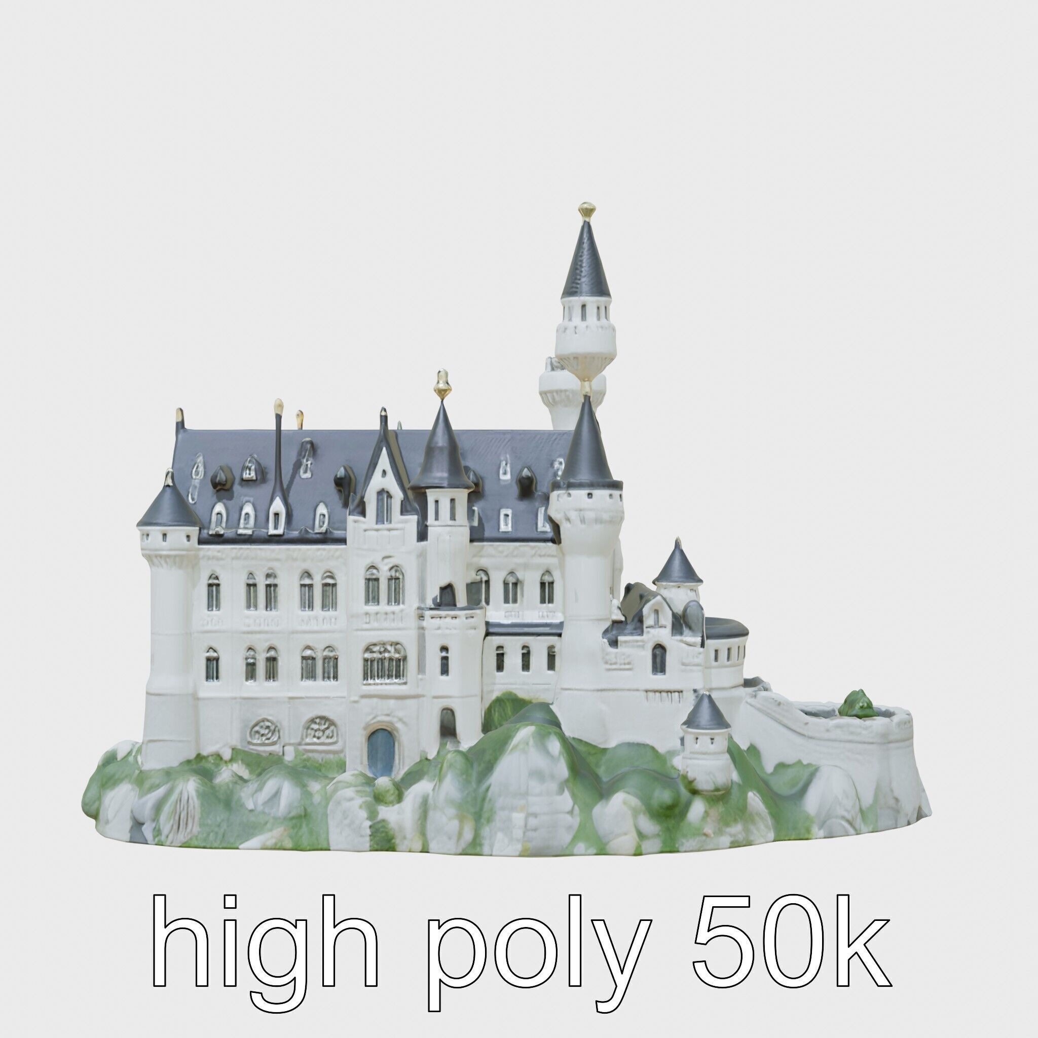 Neuschwanstein Castle Architectural Model Low-poly 3D model_27