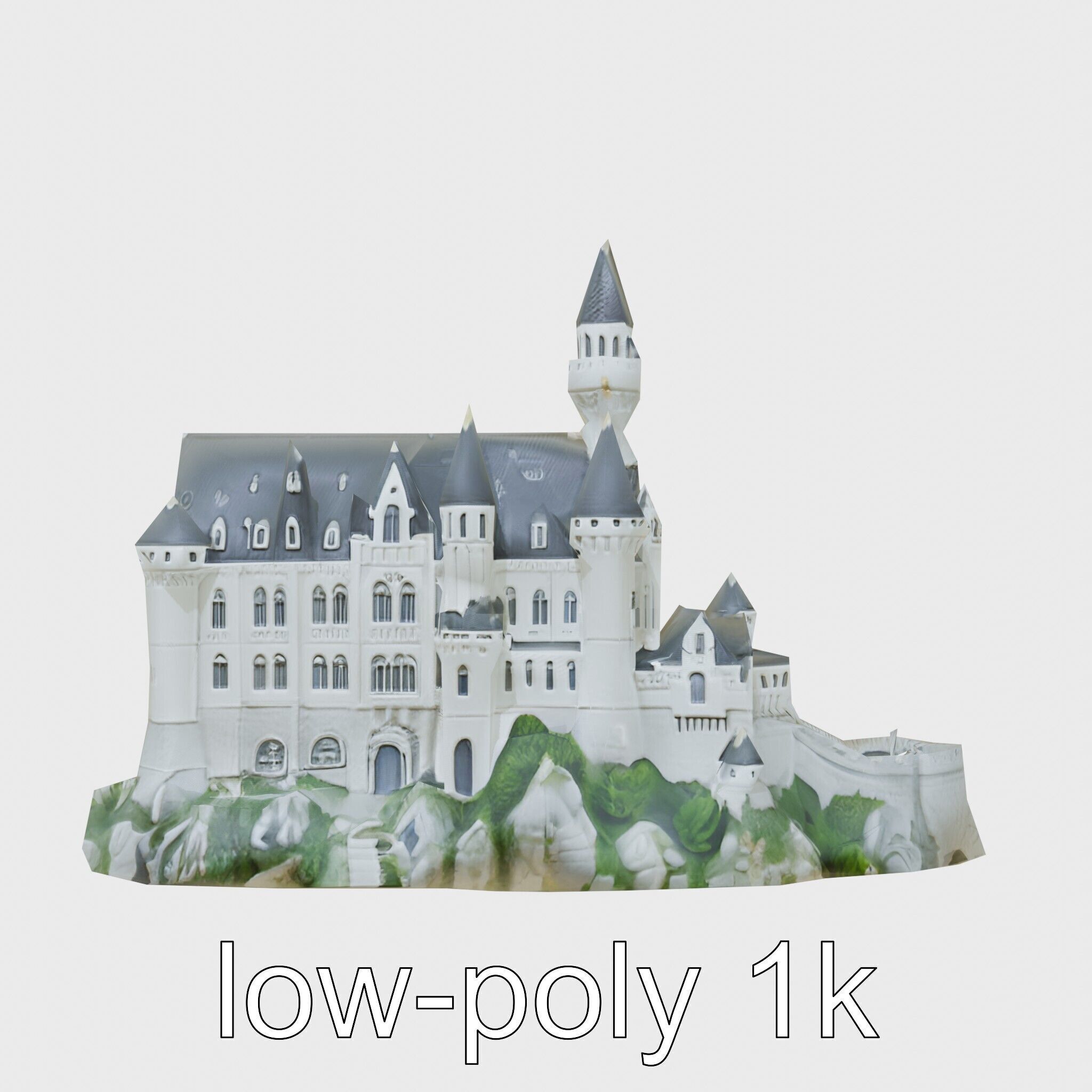 Neuschwanstein Castle Architectural Model Low-poly 3D model_7